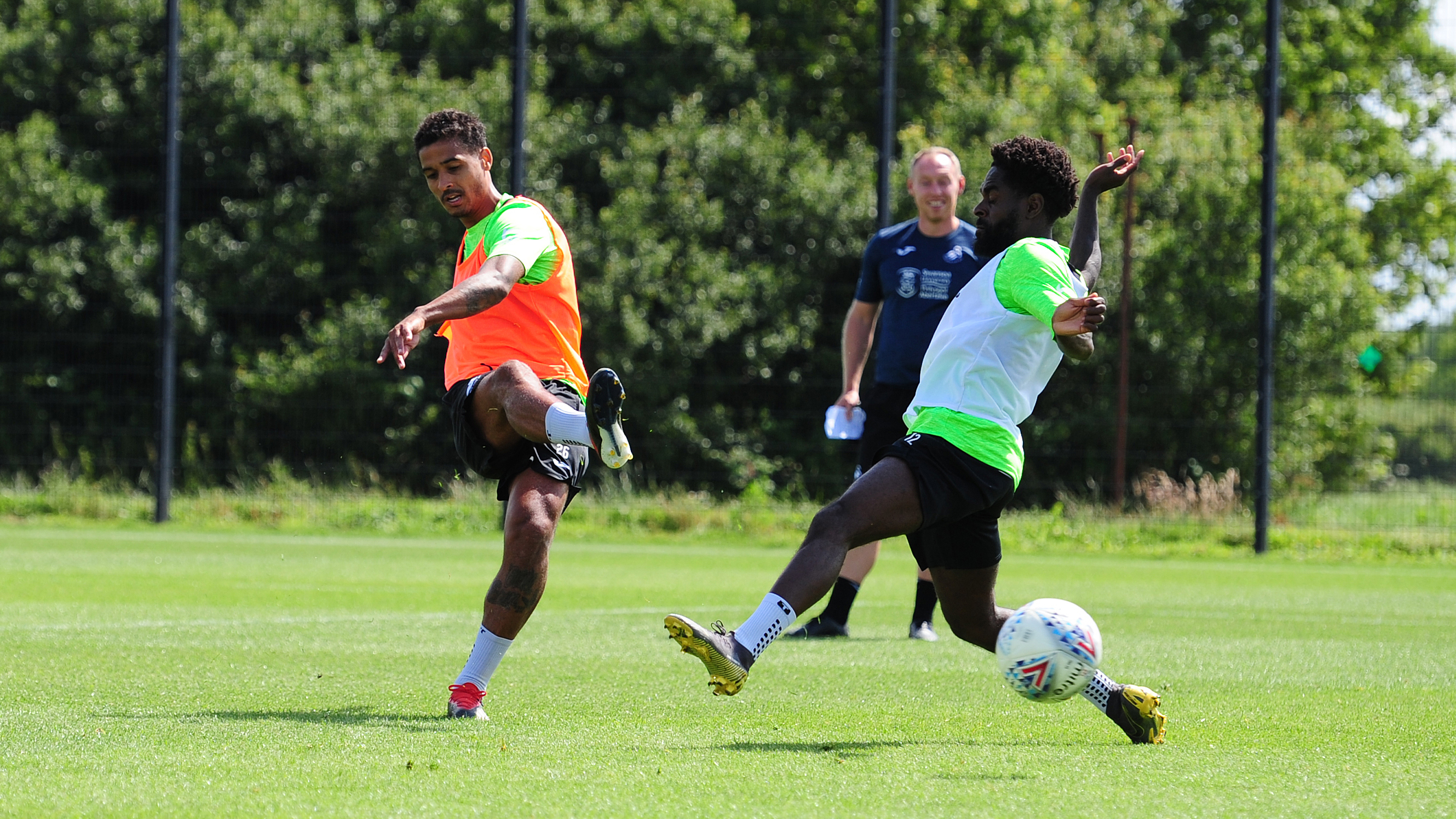 Swansea City training ahead of the pre-season friendly with Exeter City