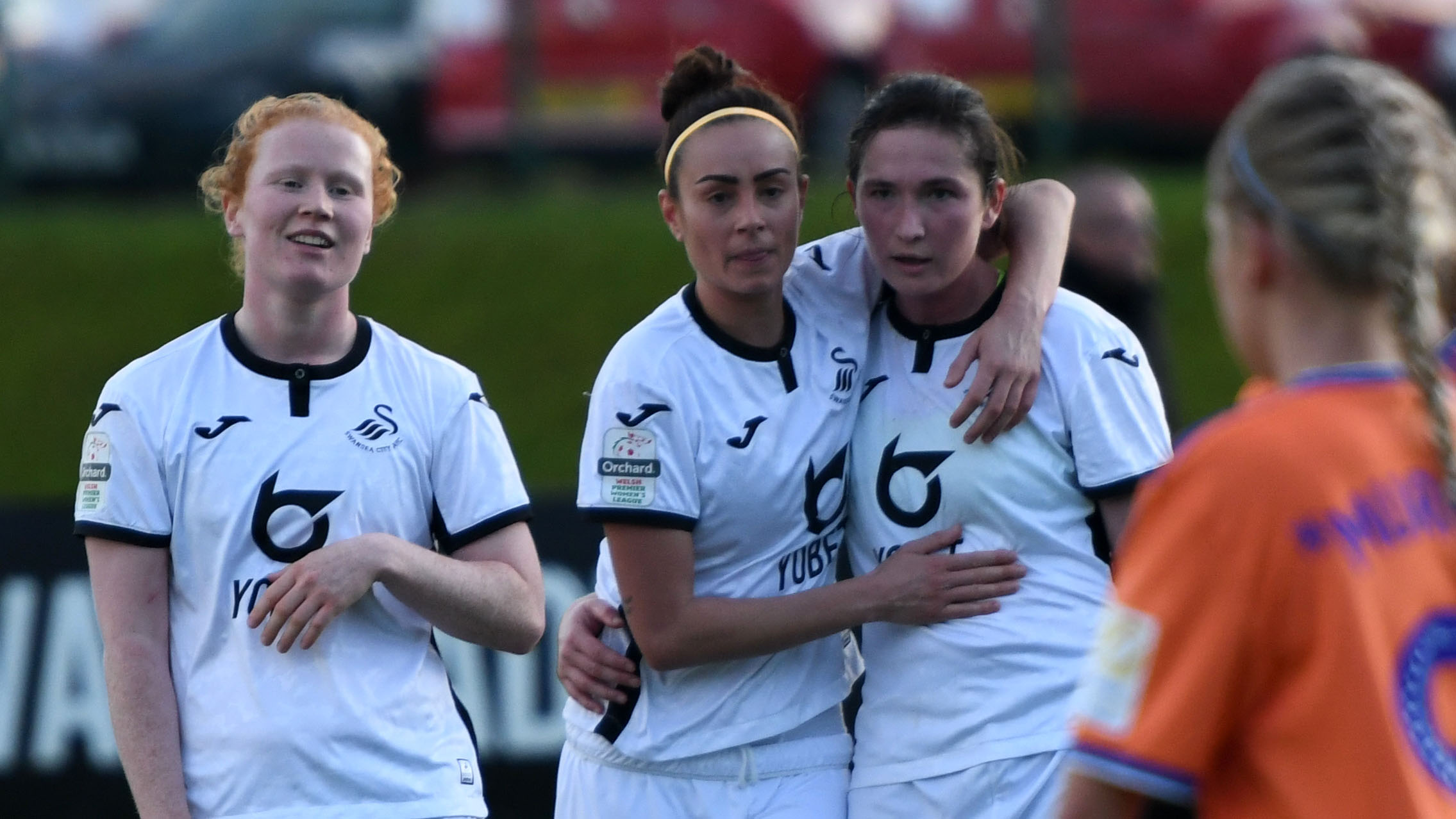 Alicia Powe and Chloe Chivers celebrate.