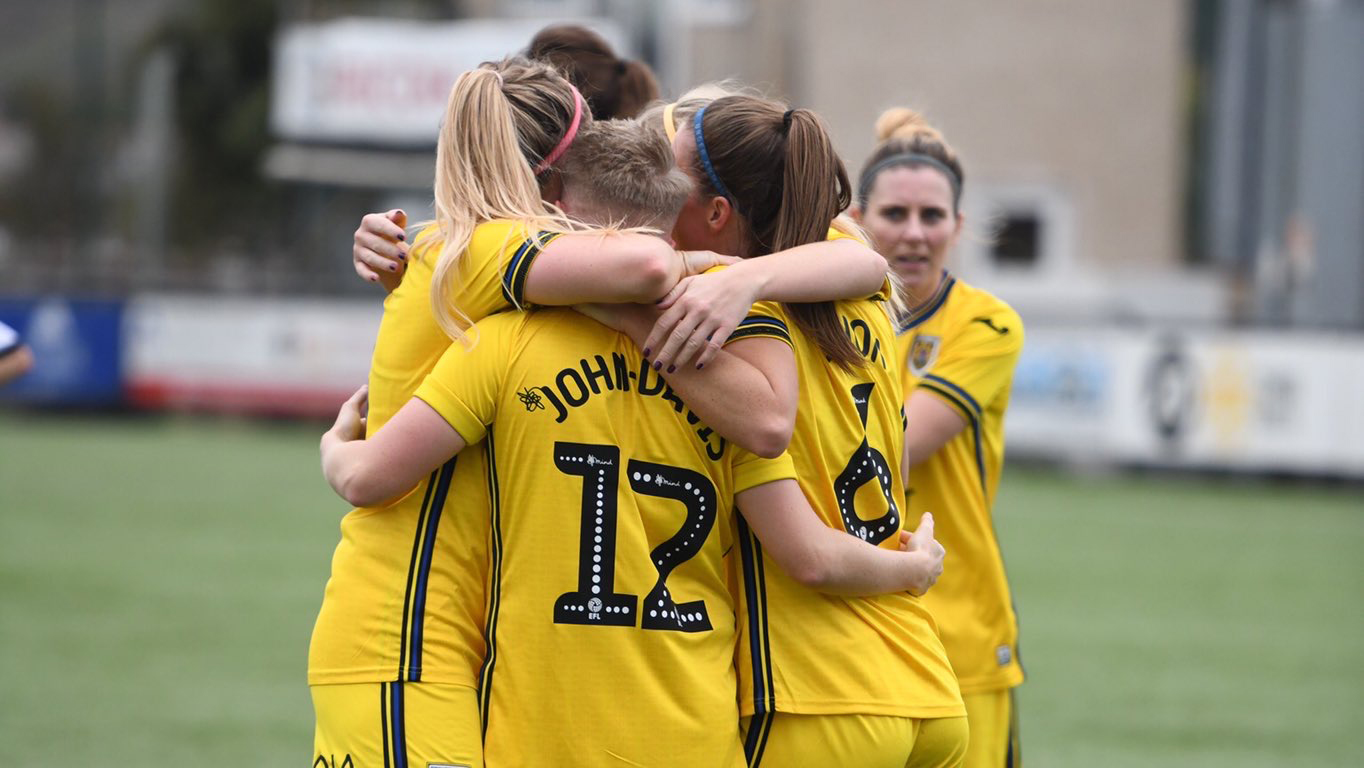 Swansea city Ladies celebrate a goal