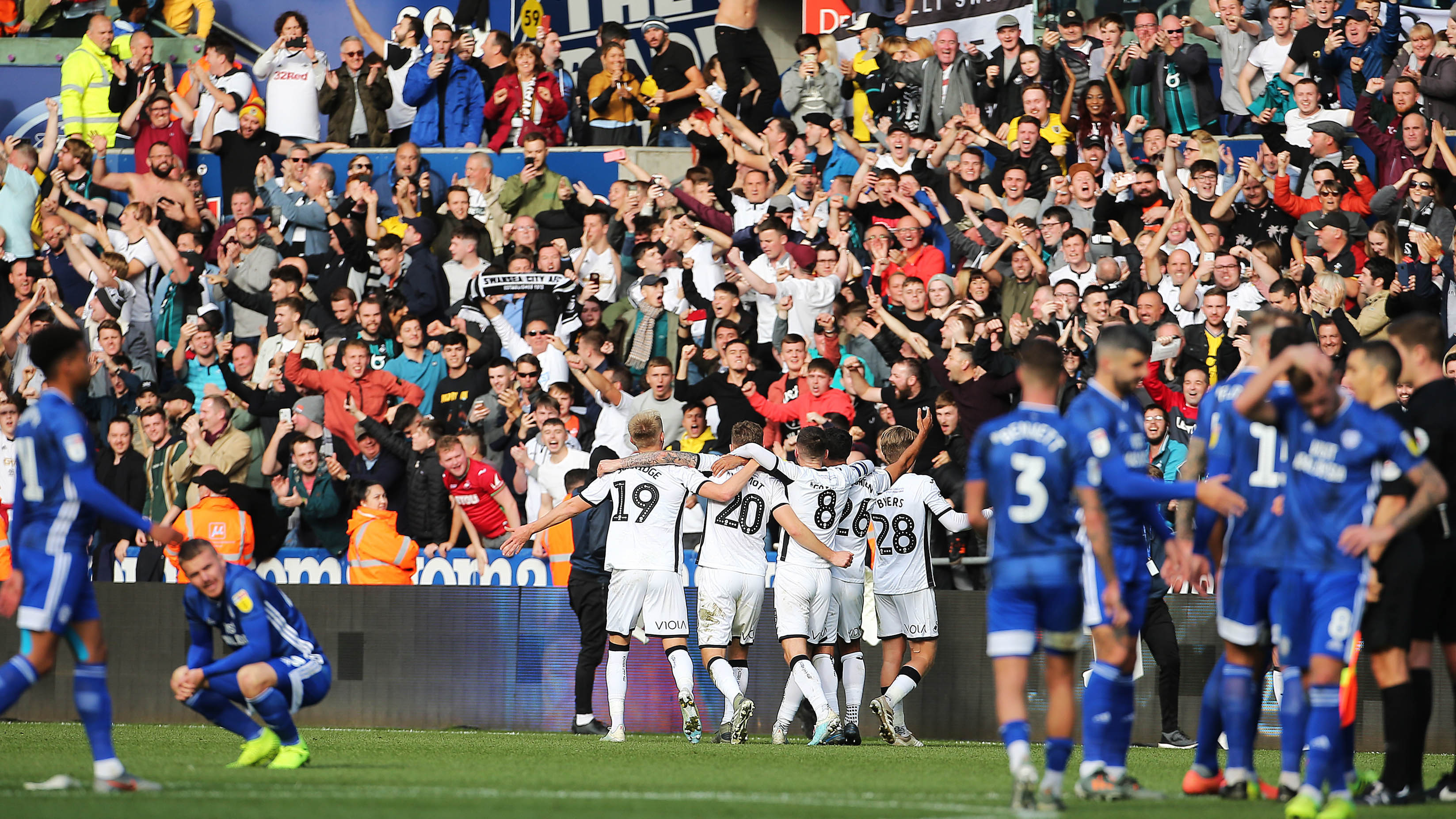 Cardiff 1-0 Swansea: Fans In The Stands (PICTURES)