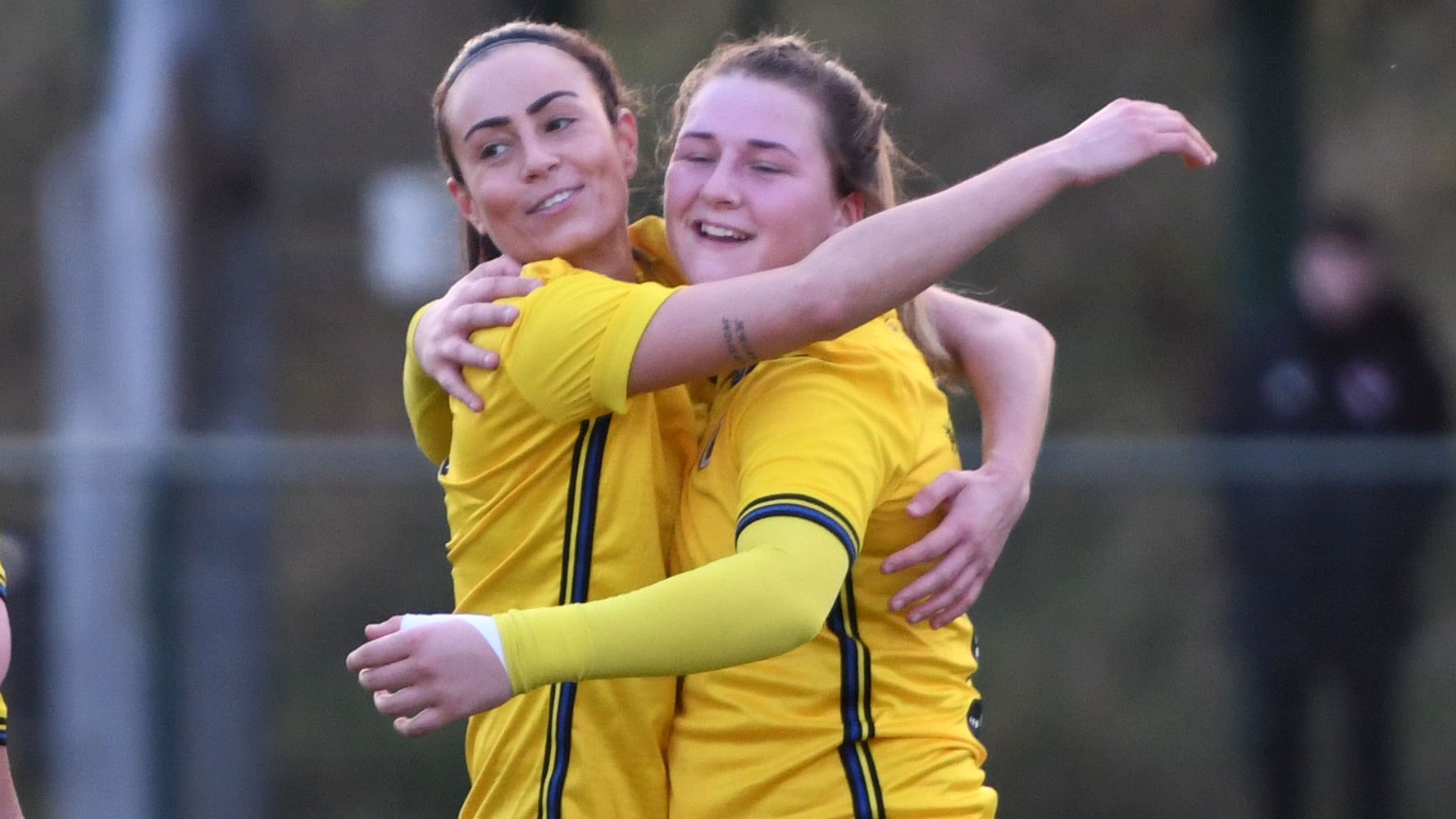 Alicia Powe and Chloe Chivers celebrate.