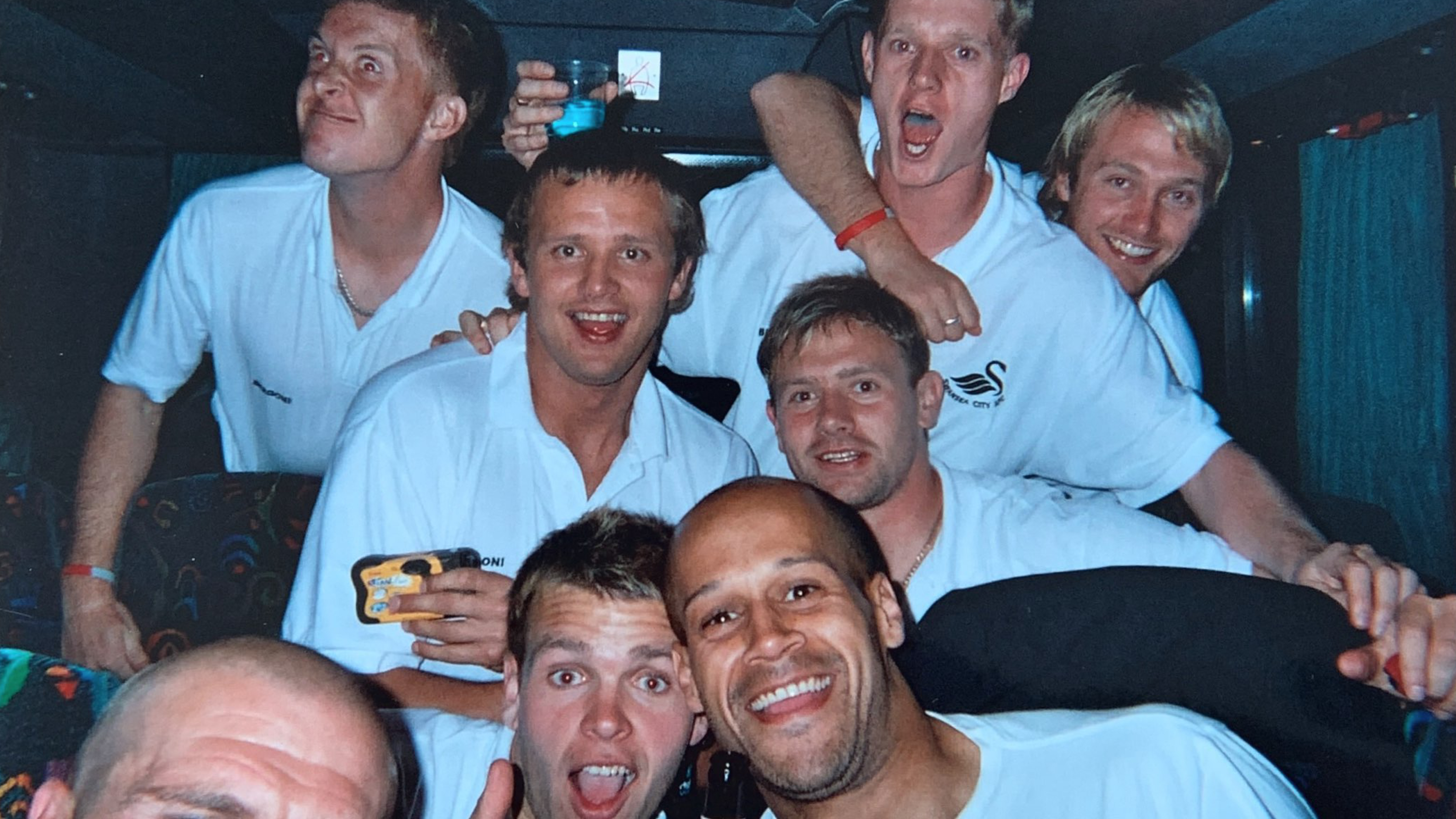 Garry Monk, Lee Trundle, Stuart Jones, Lee Thorpe, Kristian O'Leary, Alan Tate and Paul Connor. Phoot courtesy of Kristian O'Leary