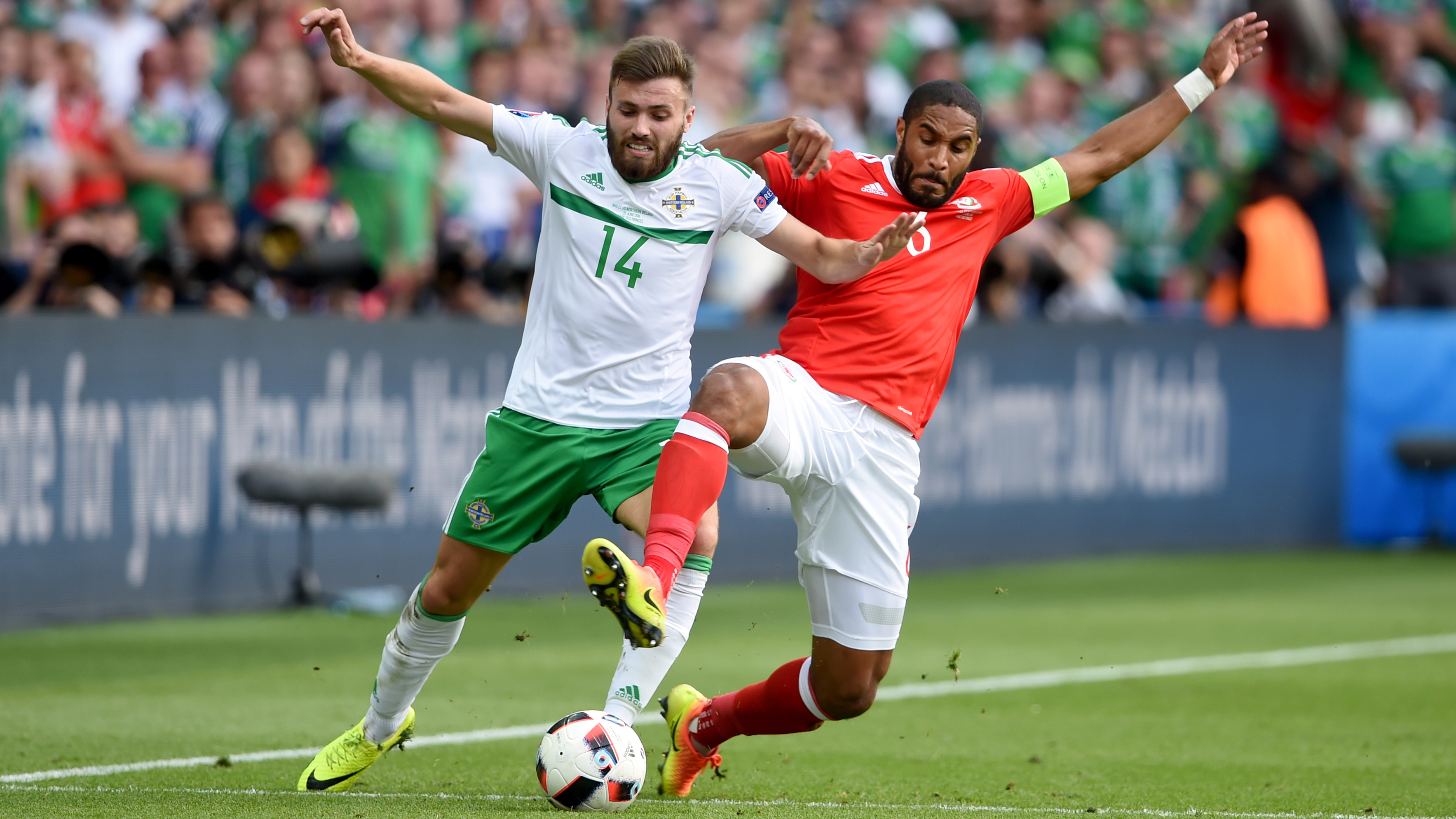 Ashley Williams Wales v Northern Ireland