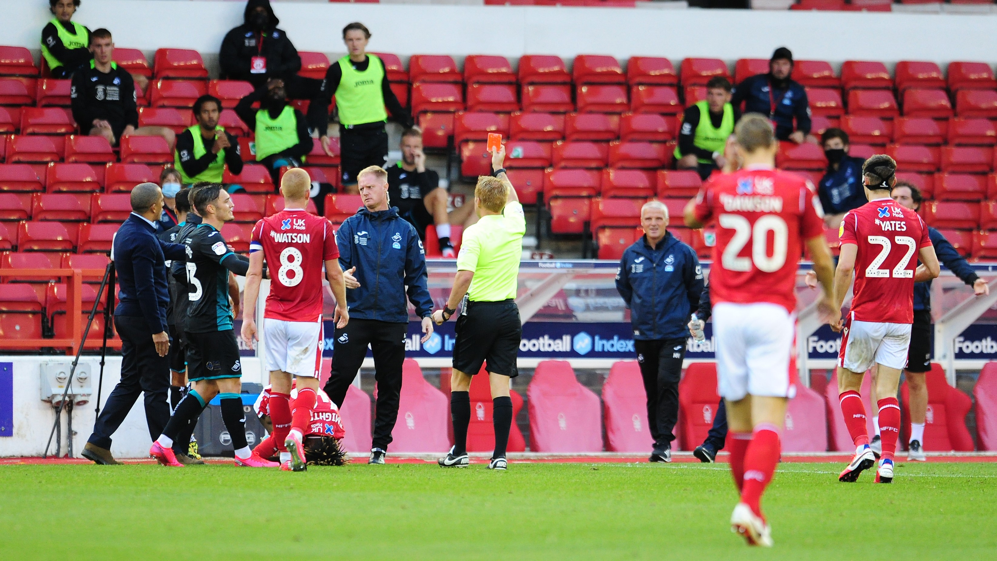 Nottingham Forest (A) Naughton red card