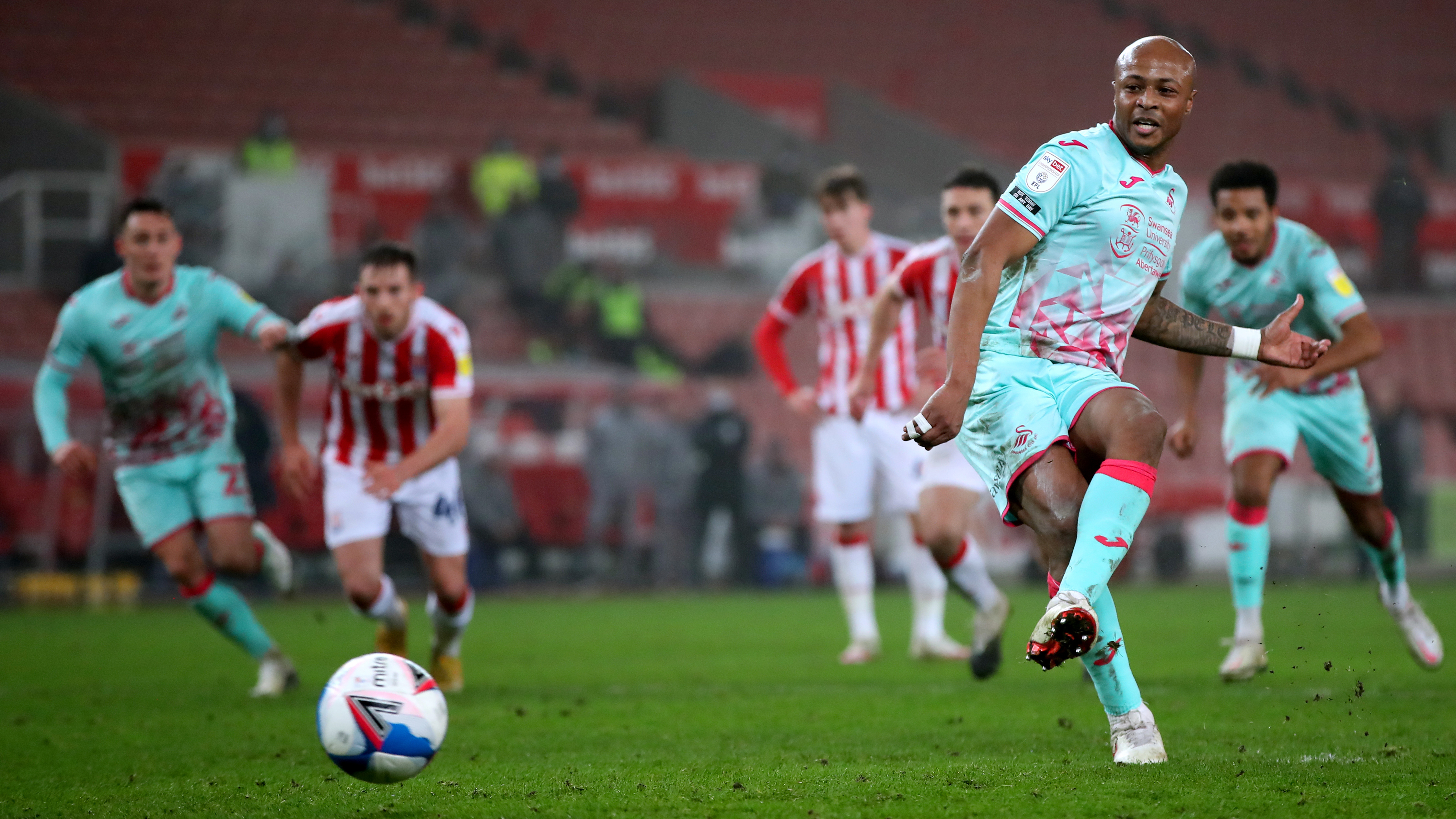 Stoke away Andre Ayew penalty