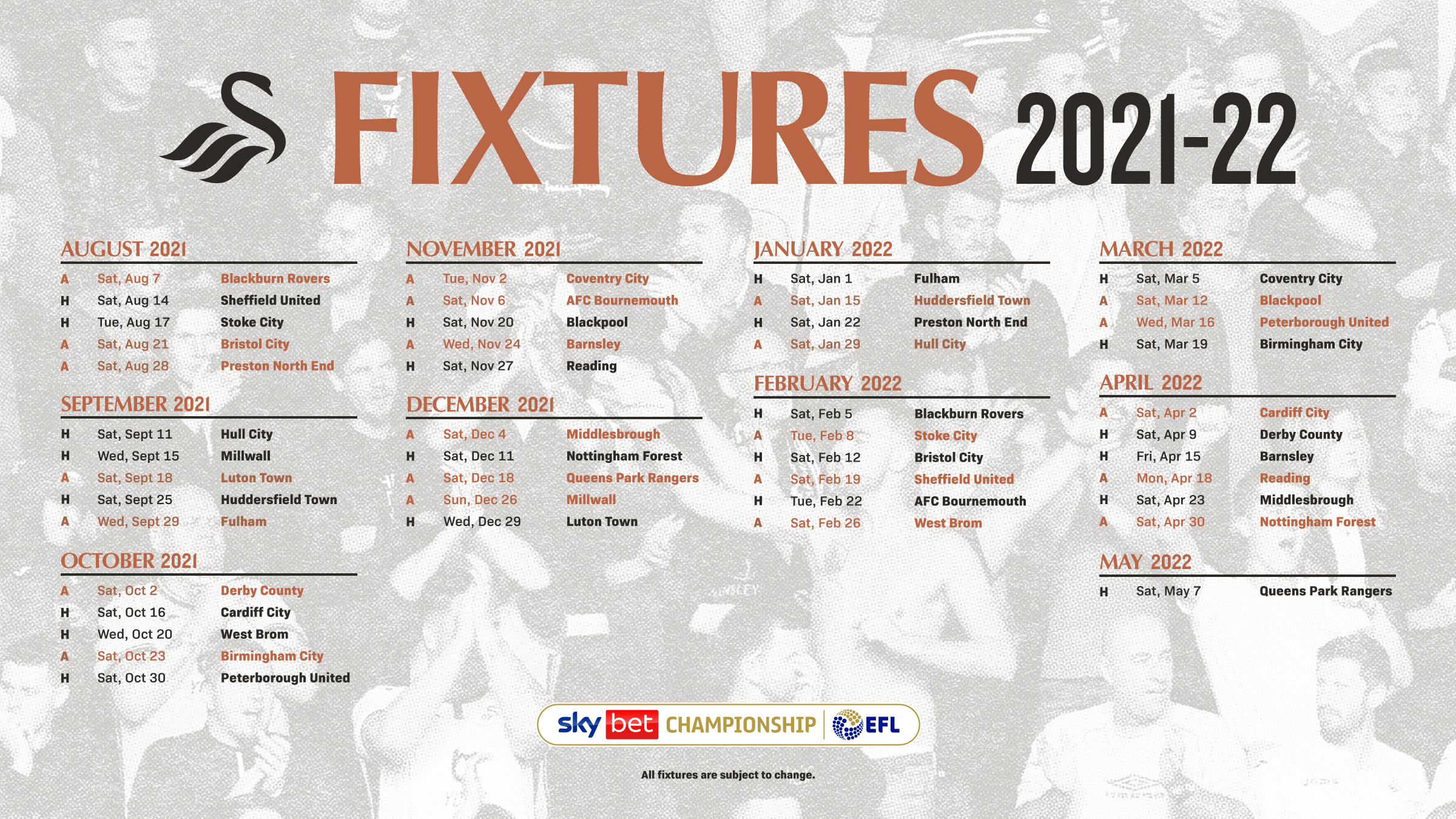 2021/22 Sky Bet Championship fixtures