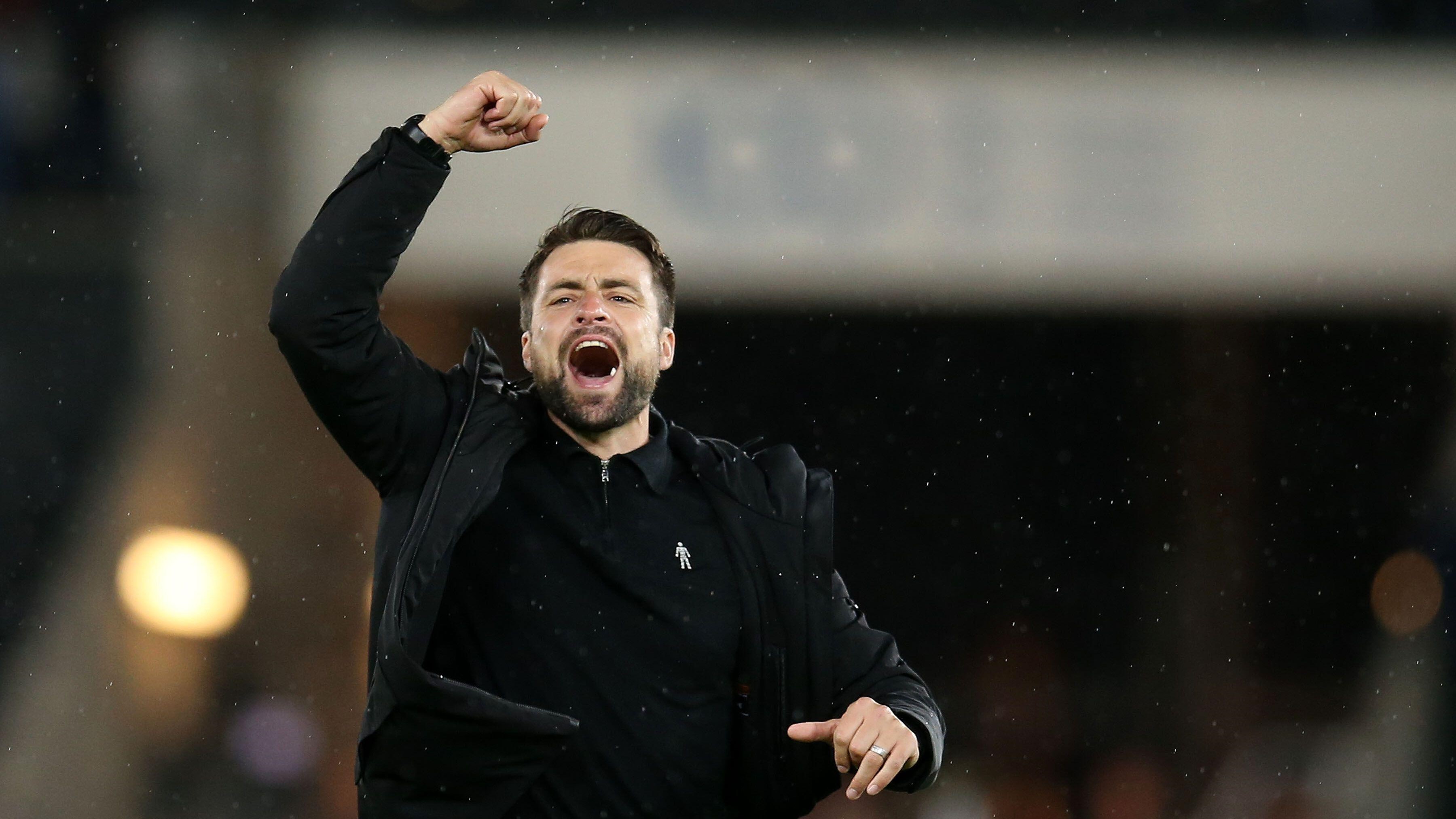 Swansea City manager Russell Martin with his family after the Sky