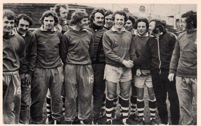 Harry Griffiths with some of the Swans squad