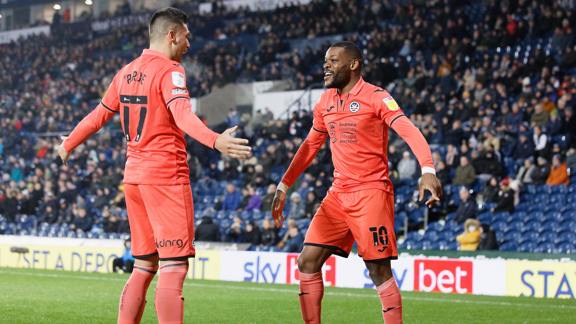 West Brom away Joel Piroe Olivier Ntcham 1