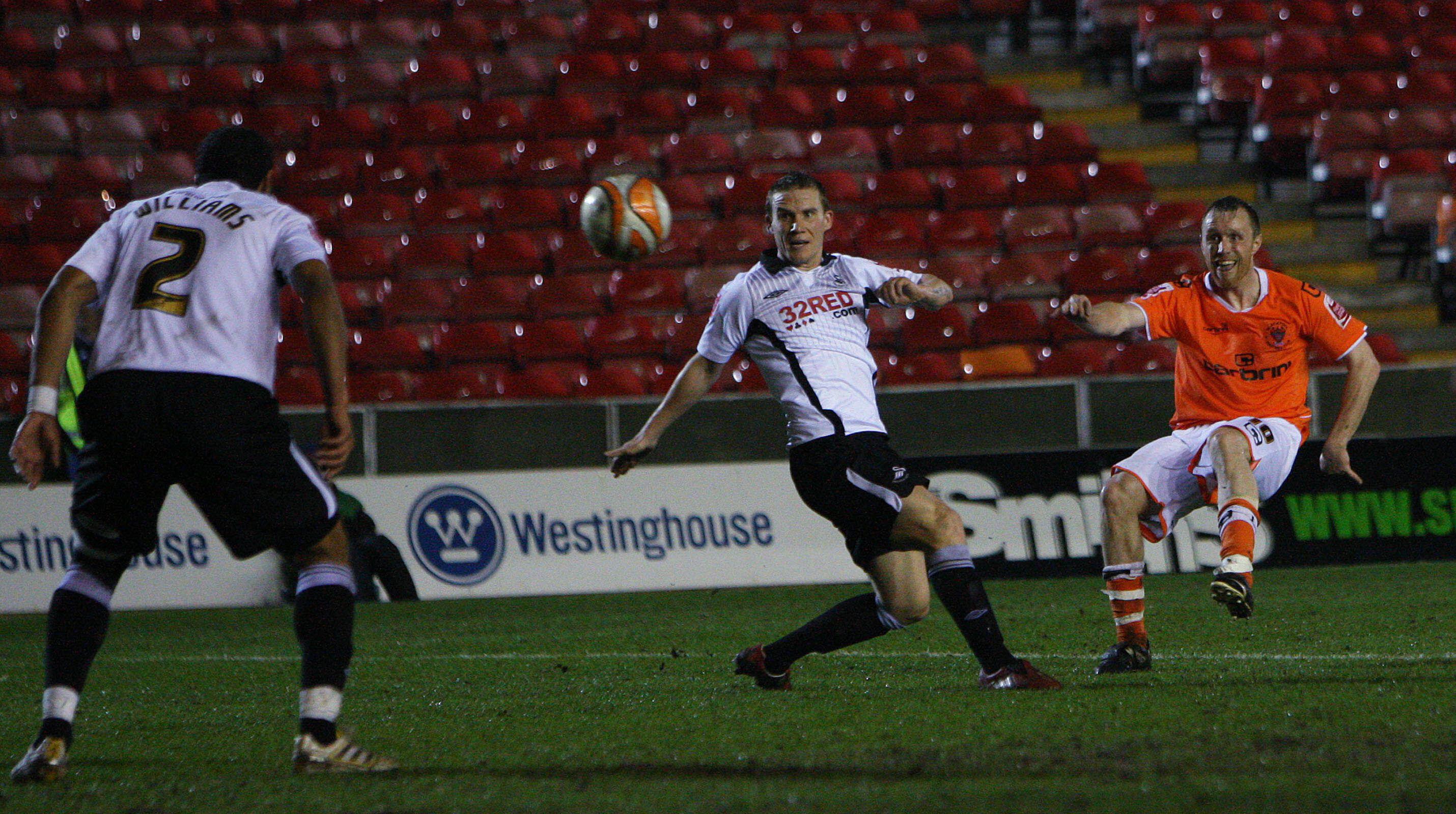 Blackpool's Ormerod scores a fourth against Swansea City