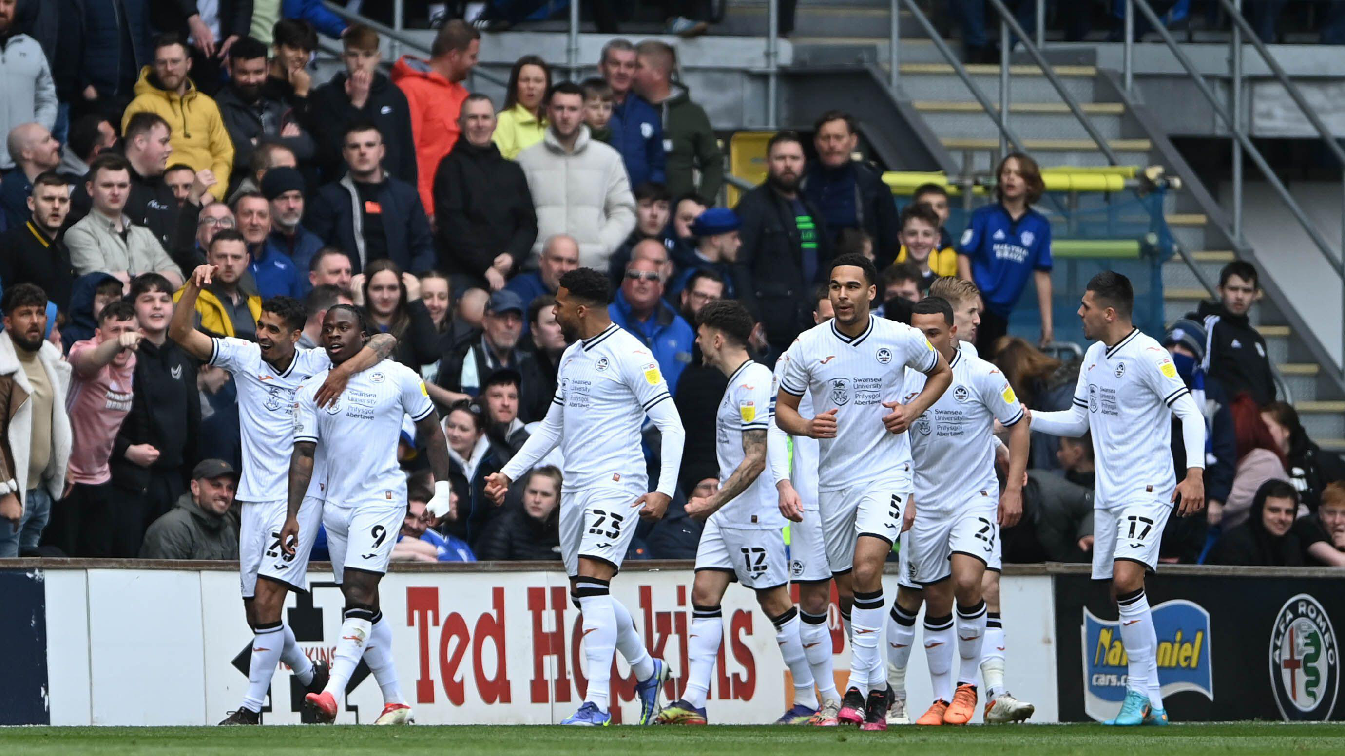 Cardiff away Michael Obafemi celebration