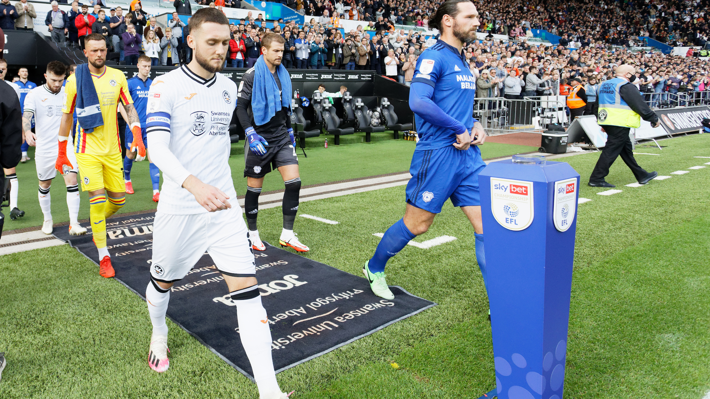 Swansea City Cardiff City walk out