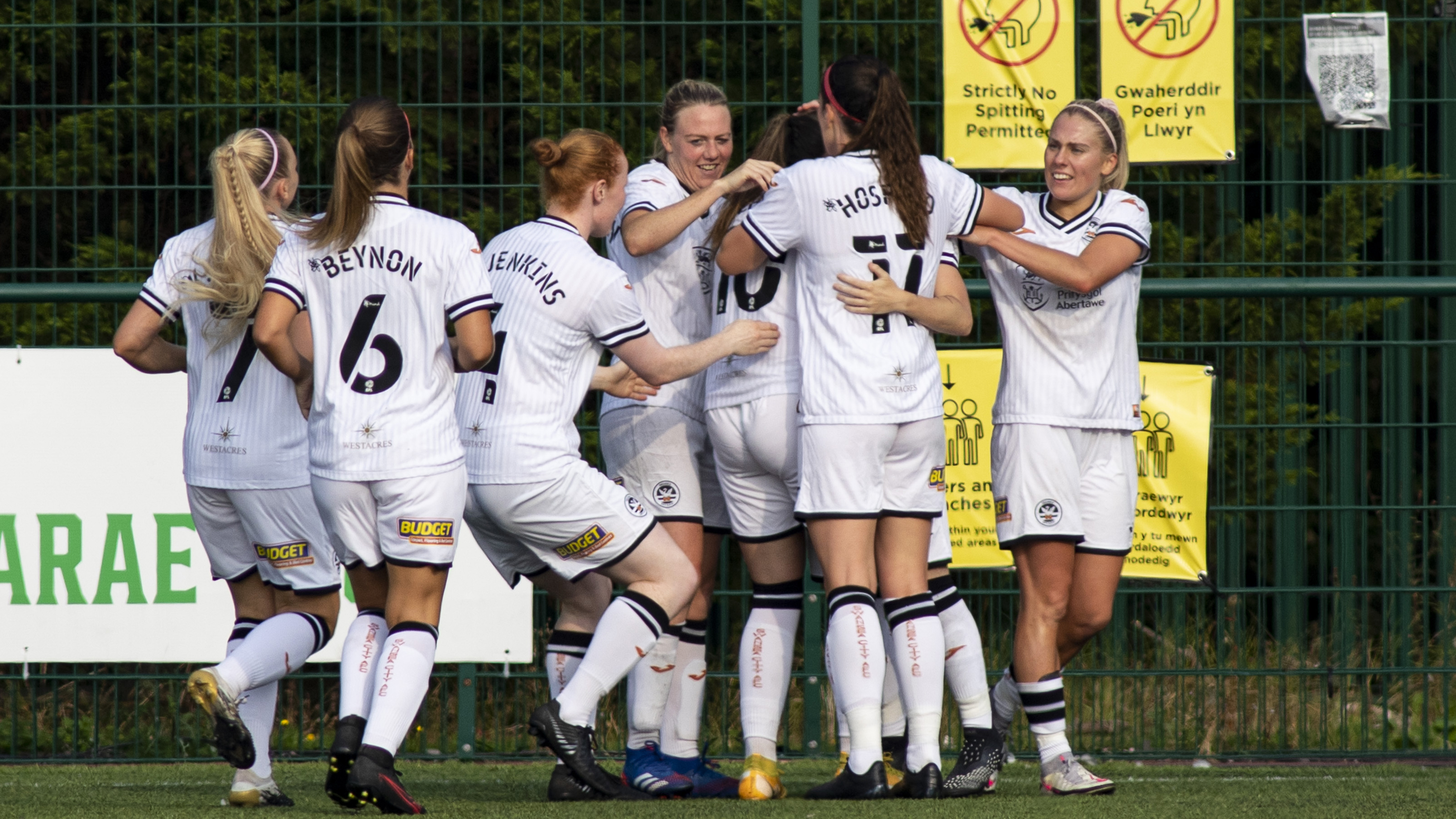 Rhianne Oakley of Cardiff City Women FC celebrates scoring the