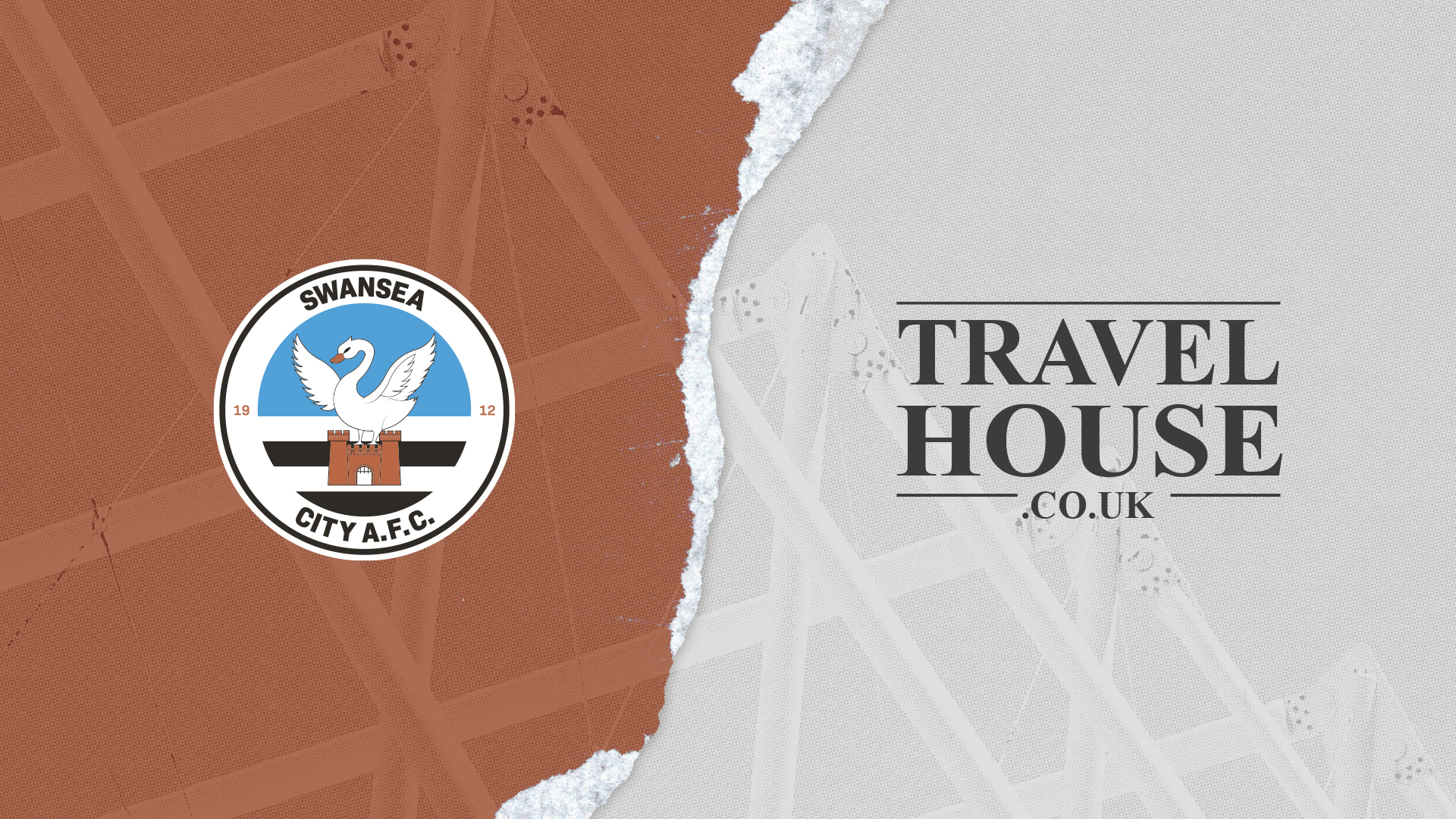 Swansea City logo and the Travel House graphic