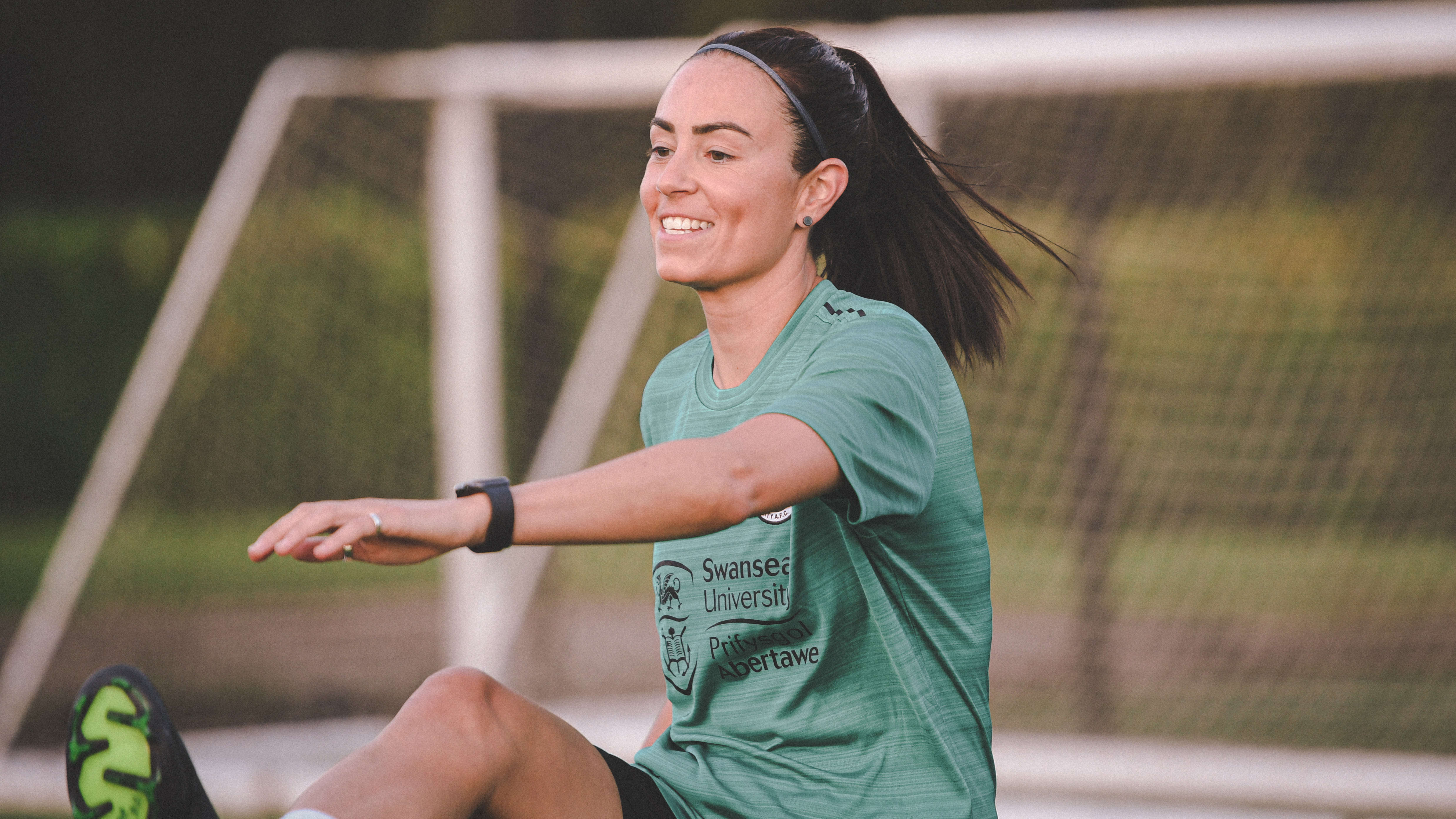 Close up of Alicia Powe in training kit