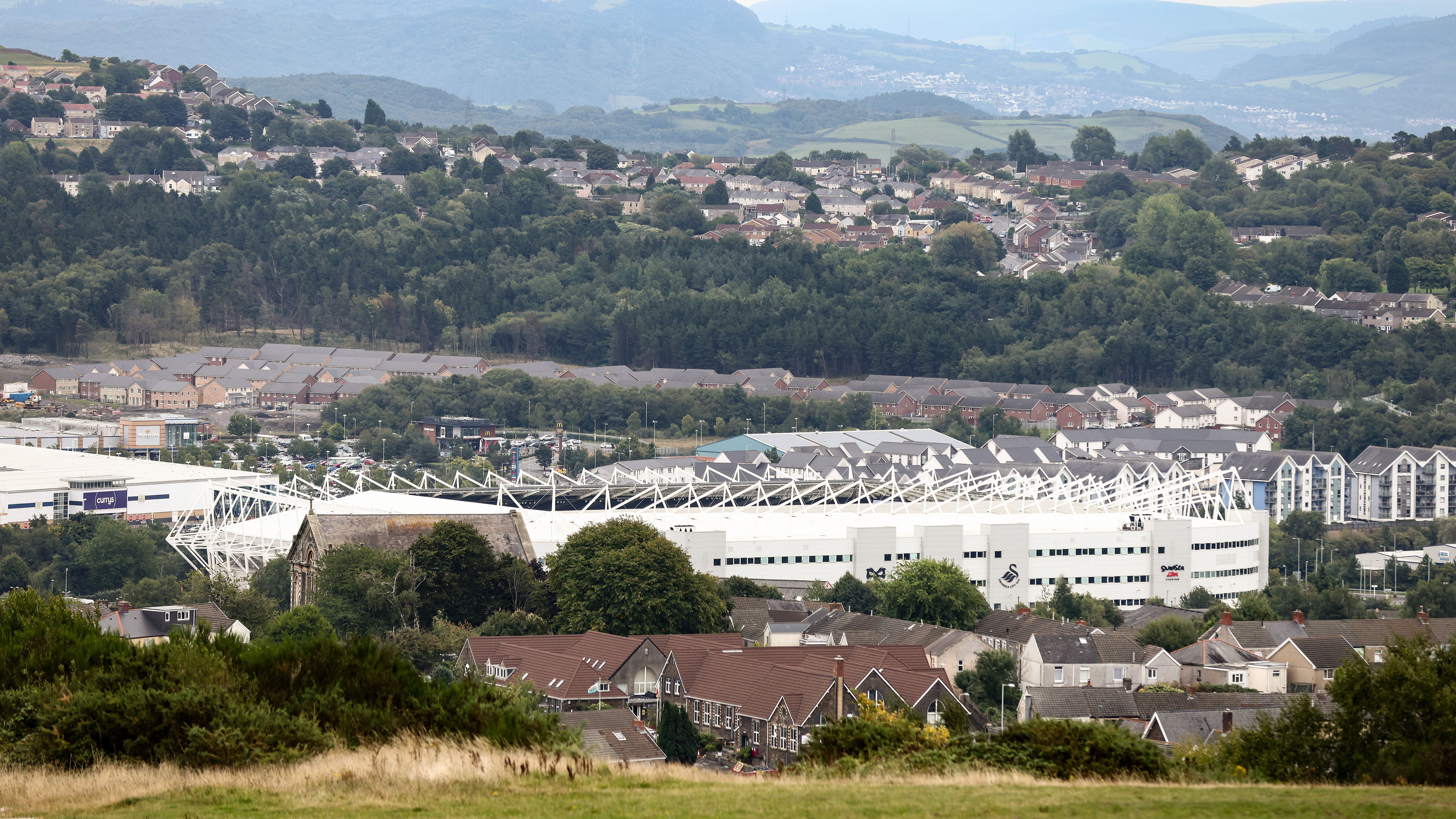 A view of the Swansea.com Stadium from a distance