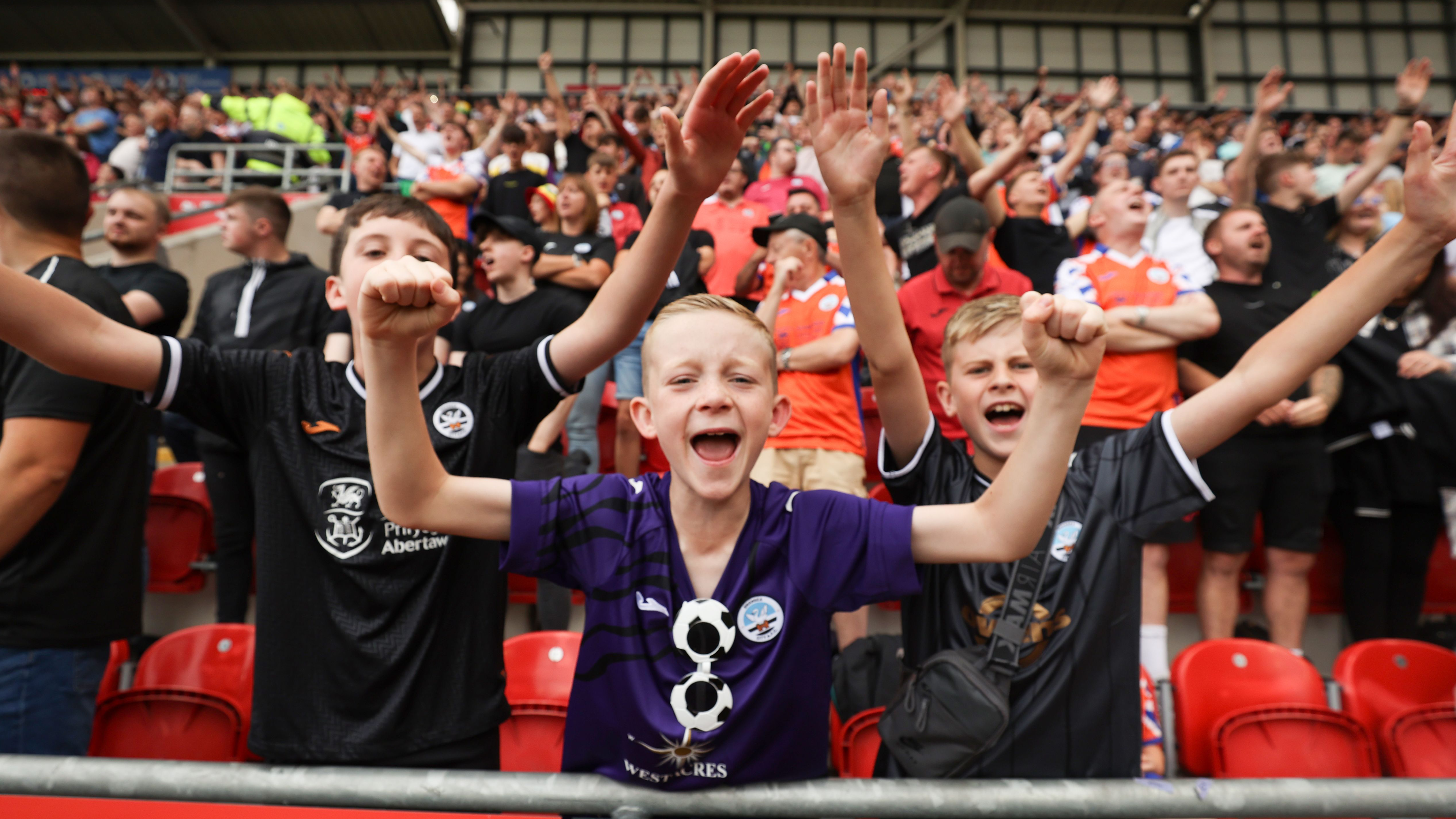 Swansea City fans at Rotherham