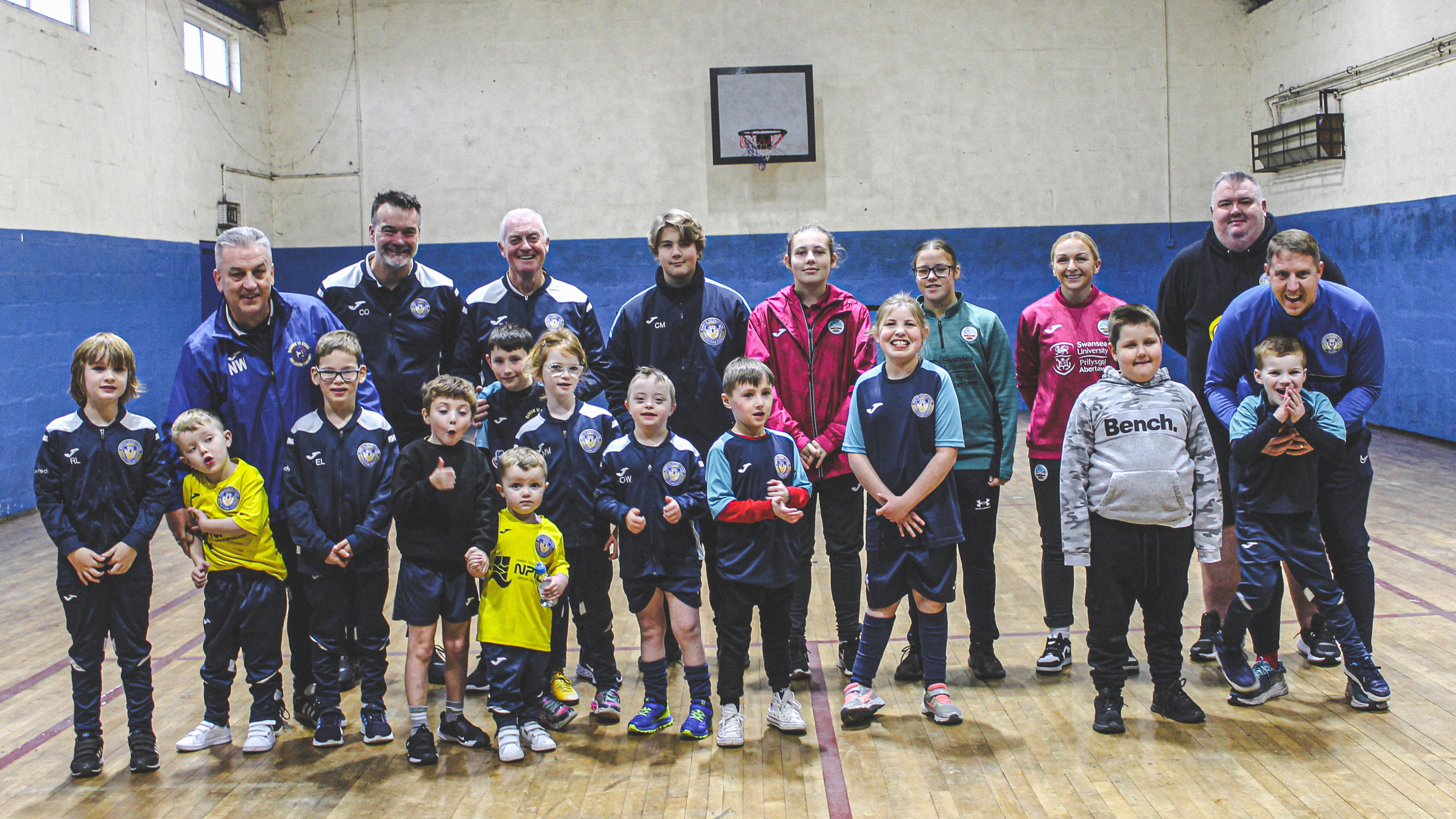 Swansea City Ladies players and Margam Stags 