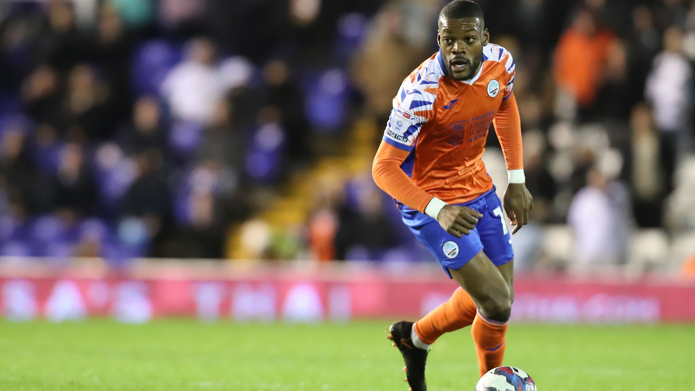 Olivier Ntcham runs with the ball against Birmingham