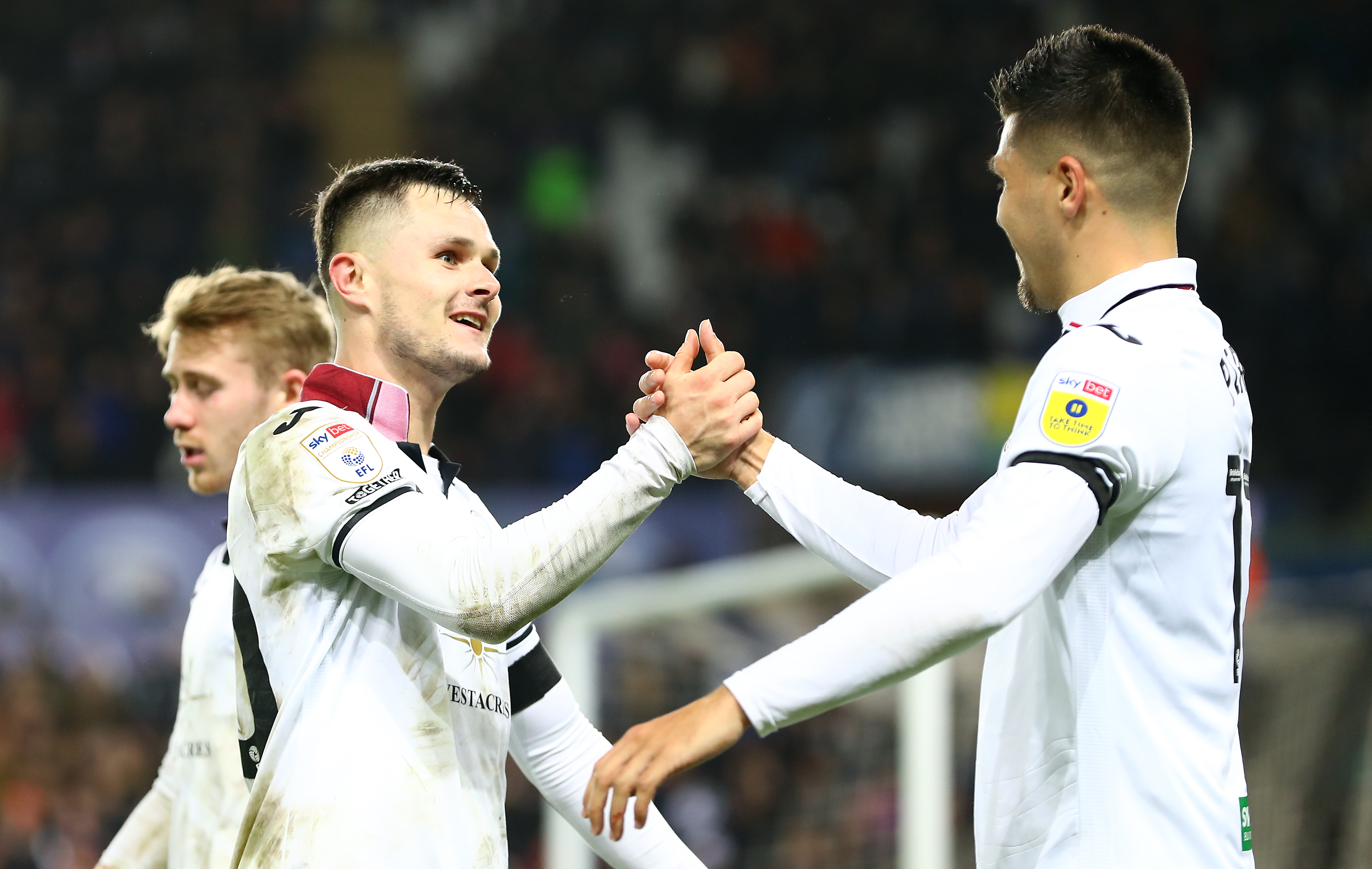 Liam Cullen and Joel Piroe celebrate