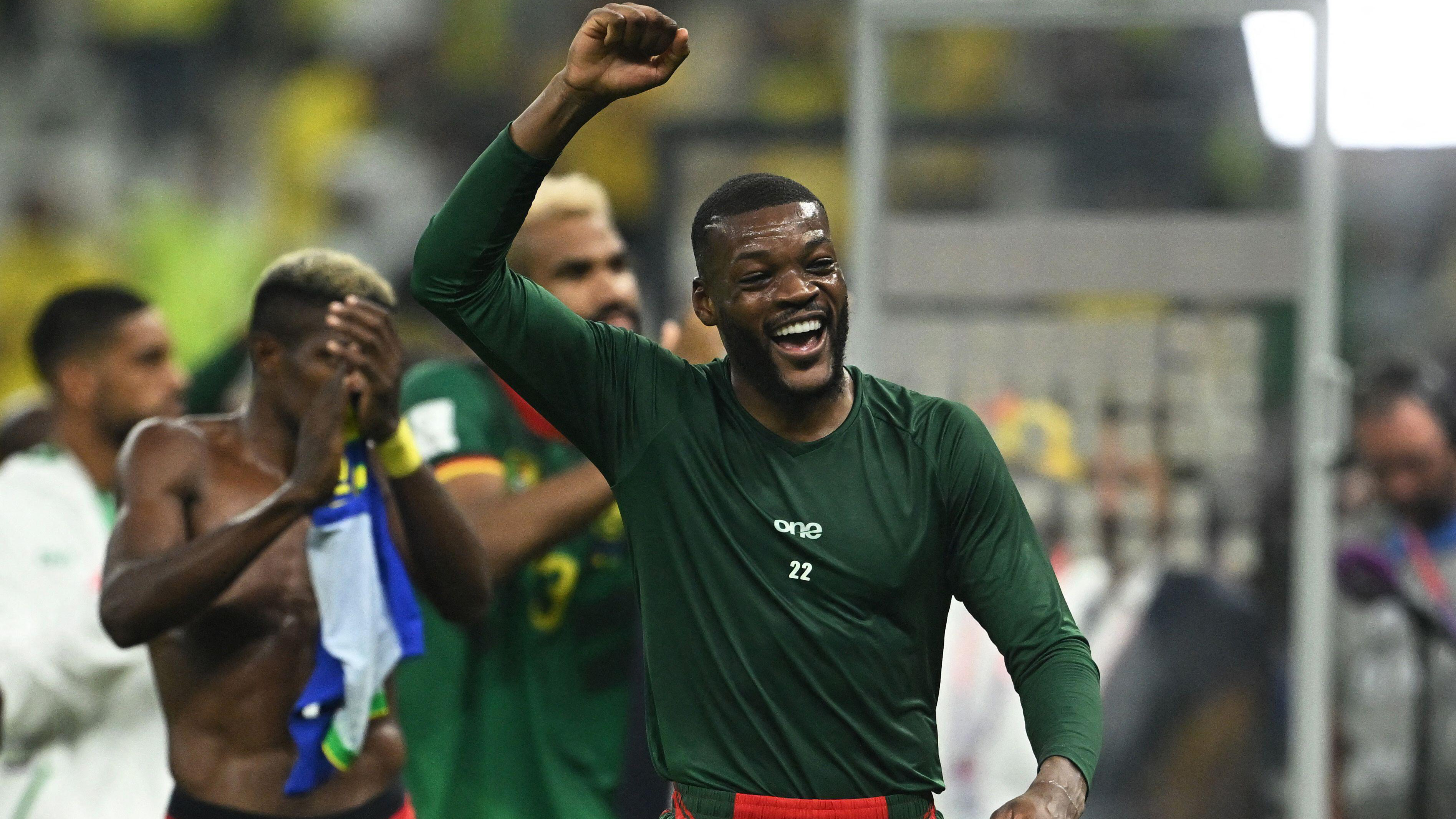 Olivier Ntcham celebrates against Brazil