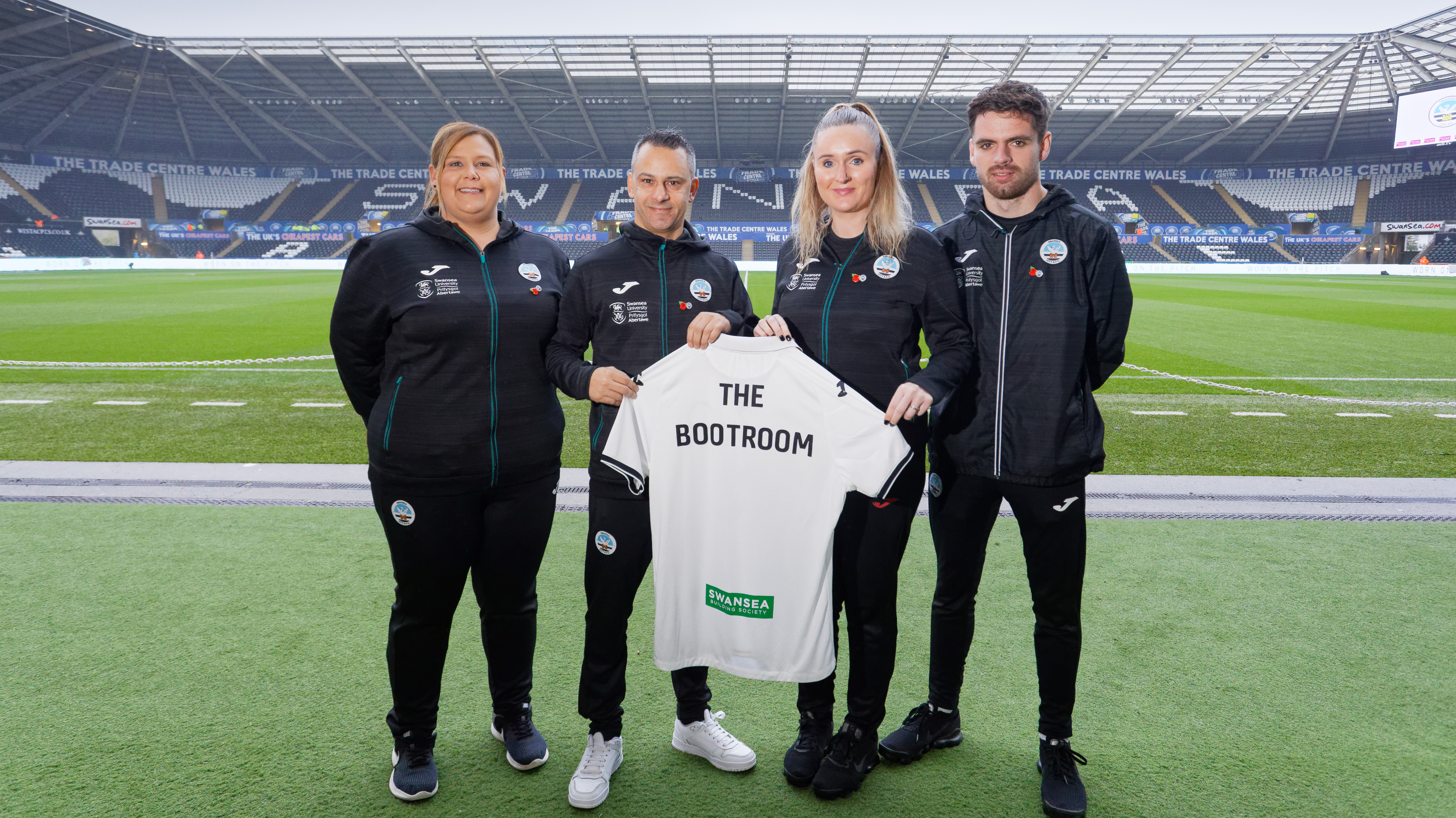 The Boot Room staff are pitch side at Swansea.com Stadium