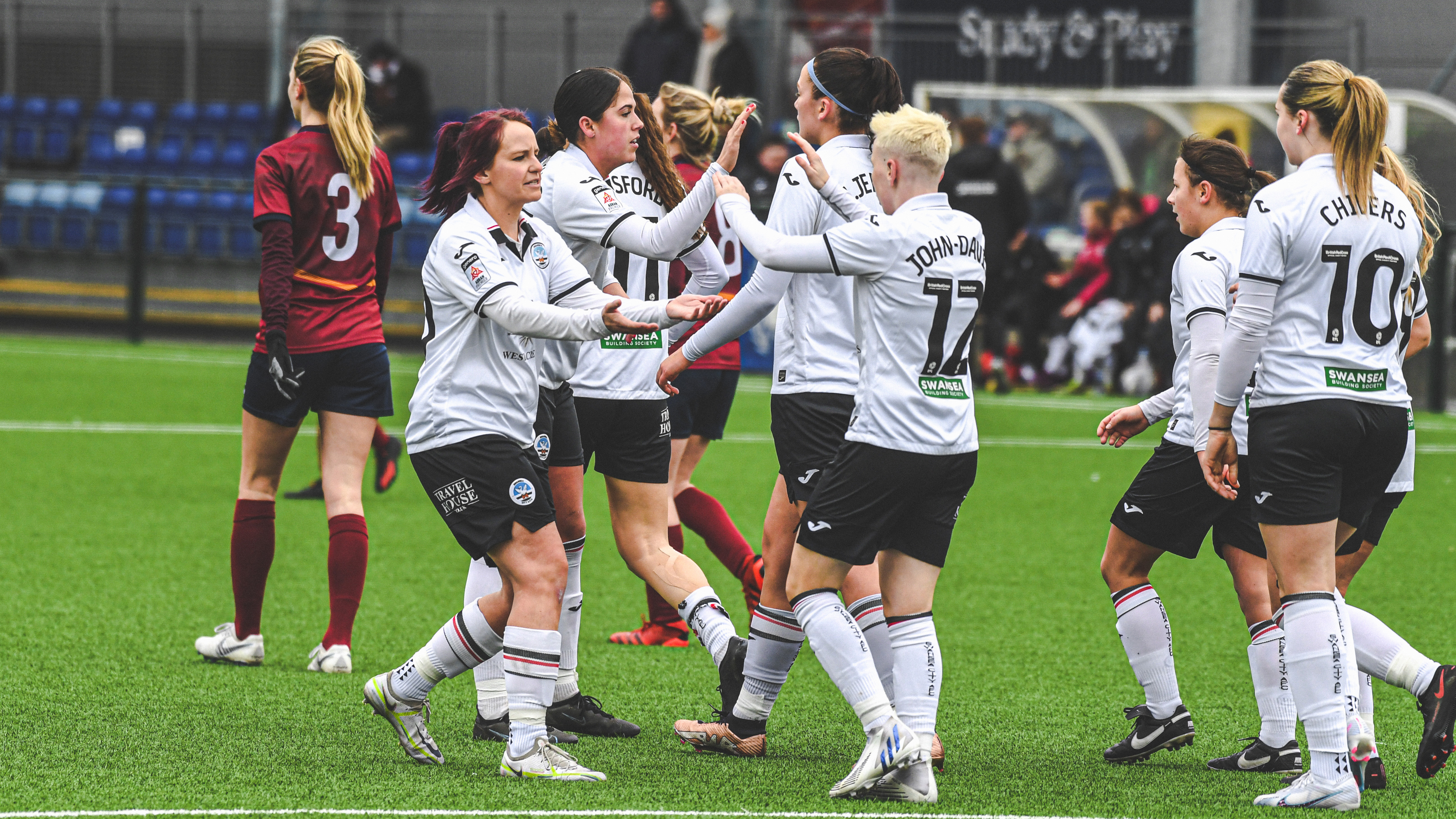 Swansea City Ladies celebrate against Cardiff Met Women