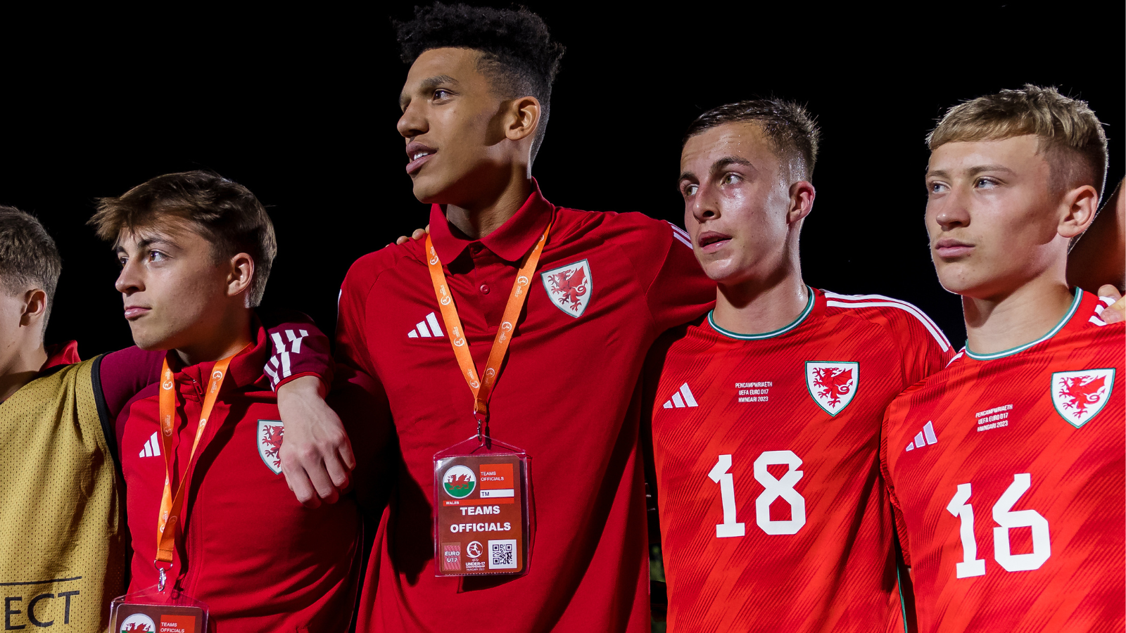 Jacob Cook (far left) with Wales Team-mates