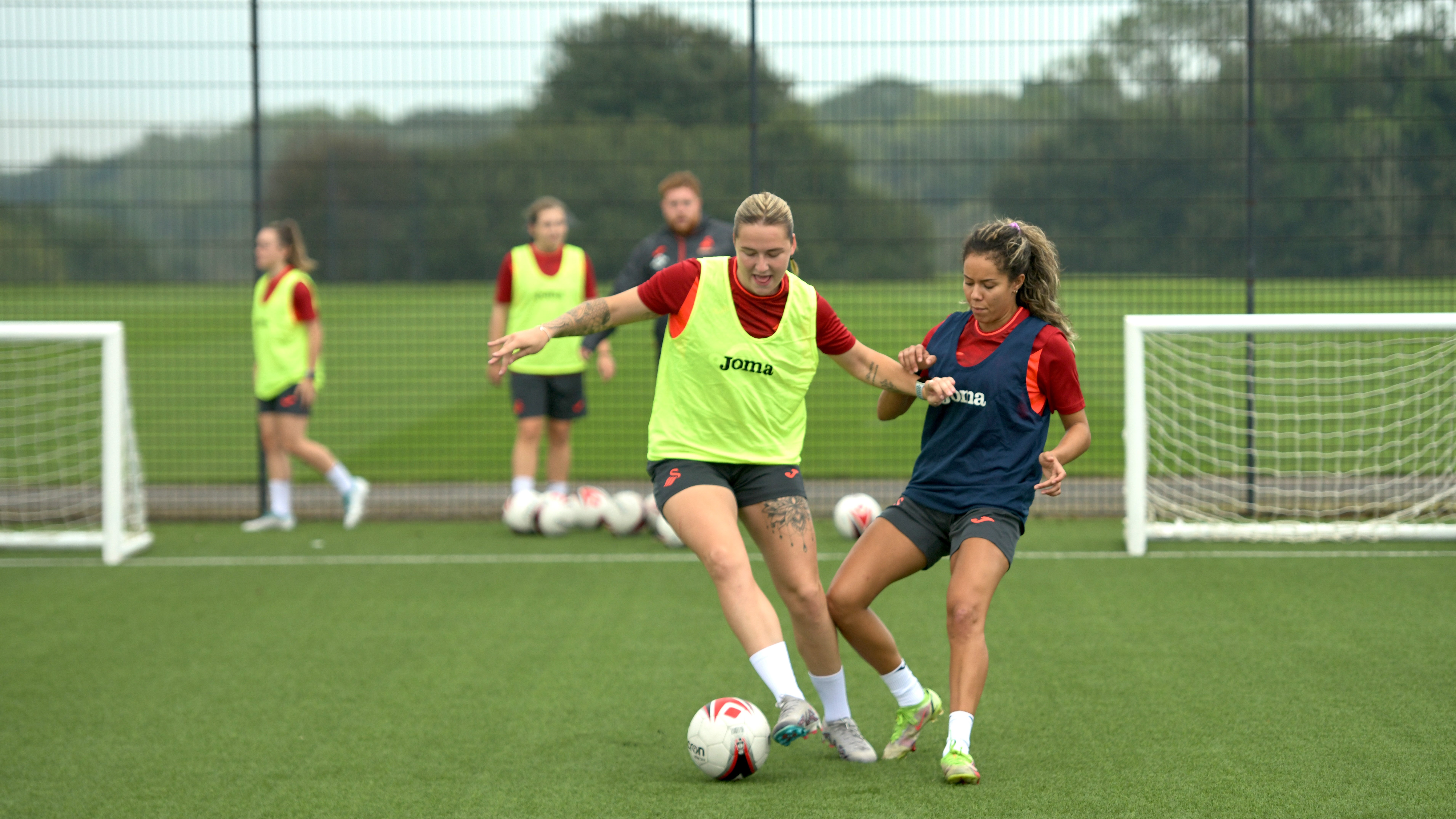 Chloe Chivers and Monet Legall training