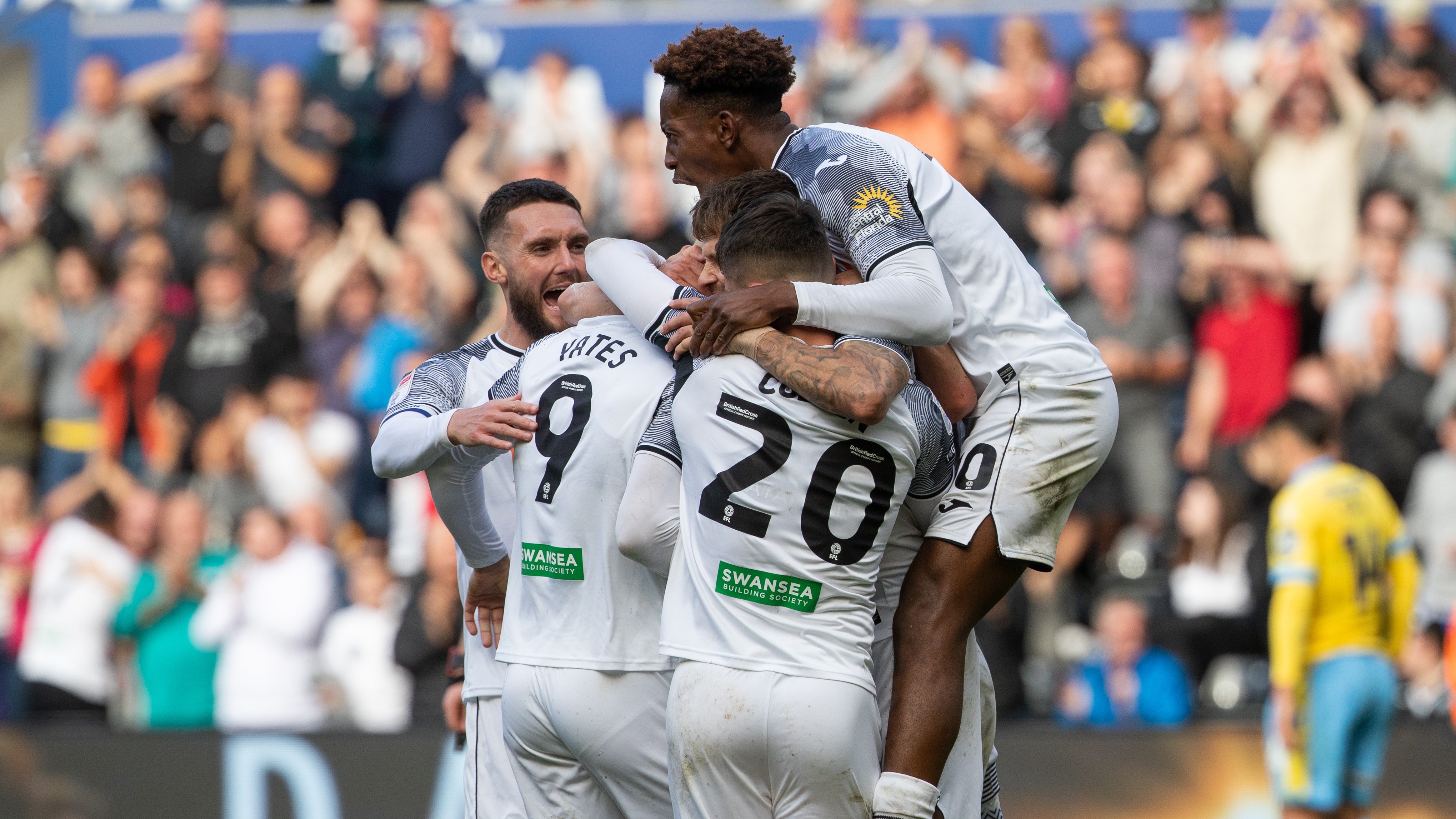 Celebration against Sheffield Wednesday