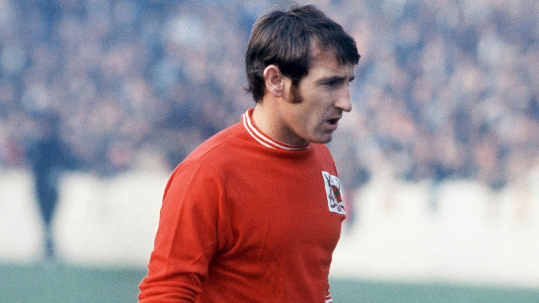 Ronnie Rees playing for Wales