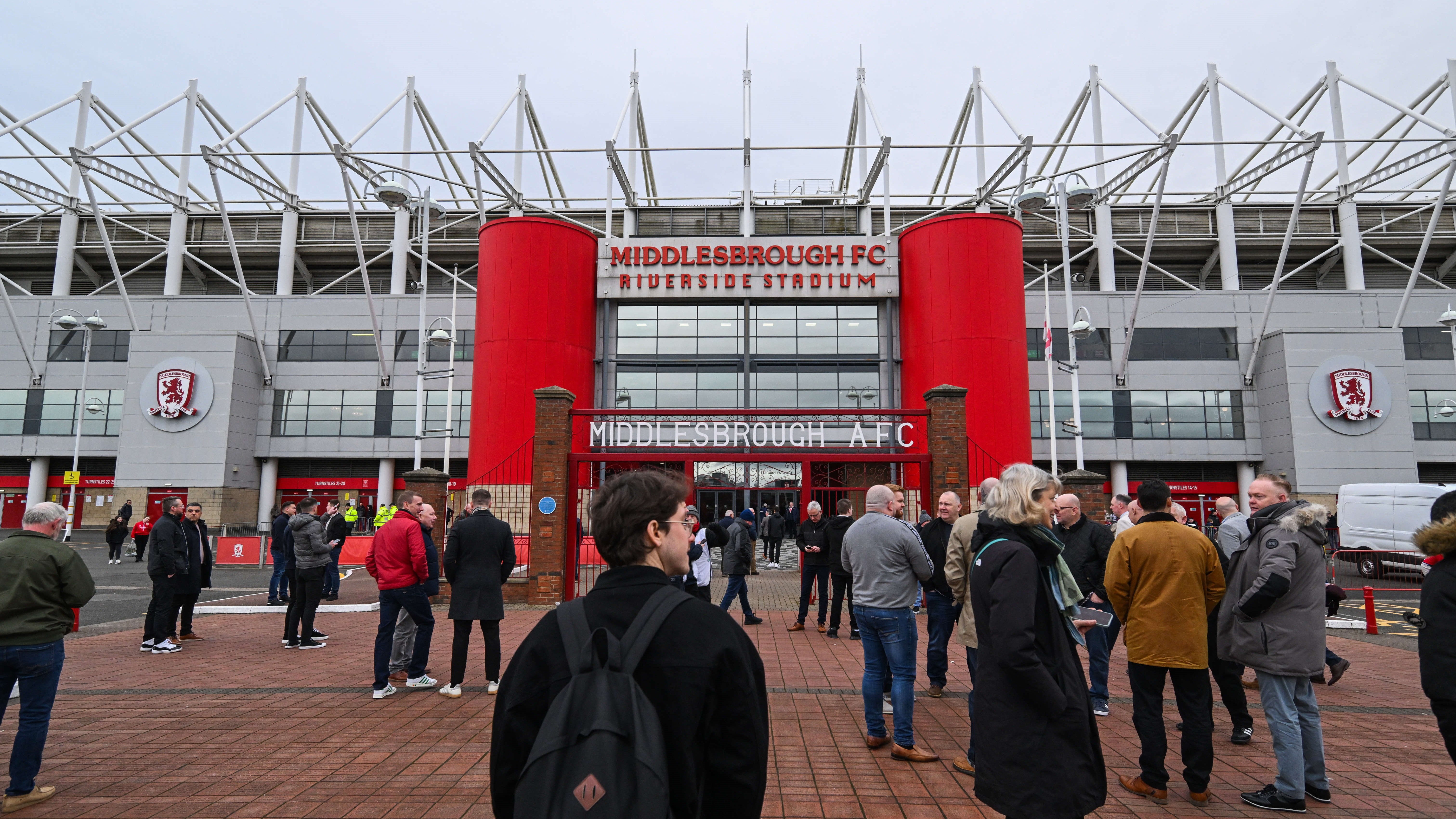 An external shot of the Riverside Stadium 