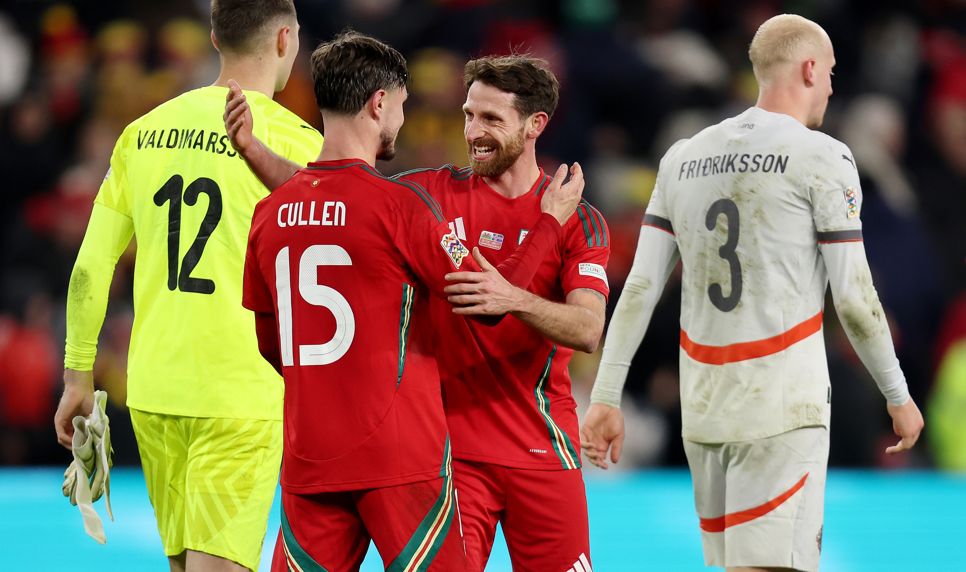 Liam Cullen and Joe Allen Wales