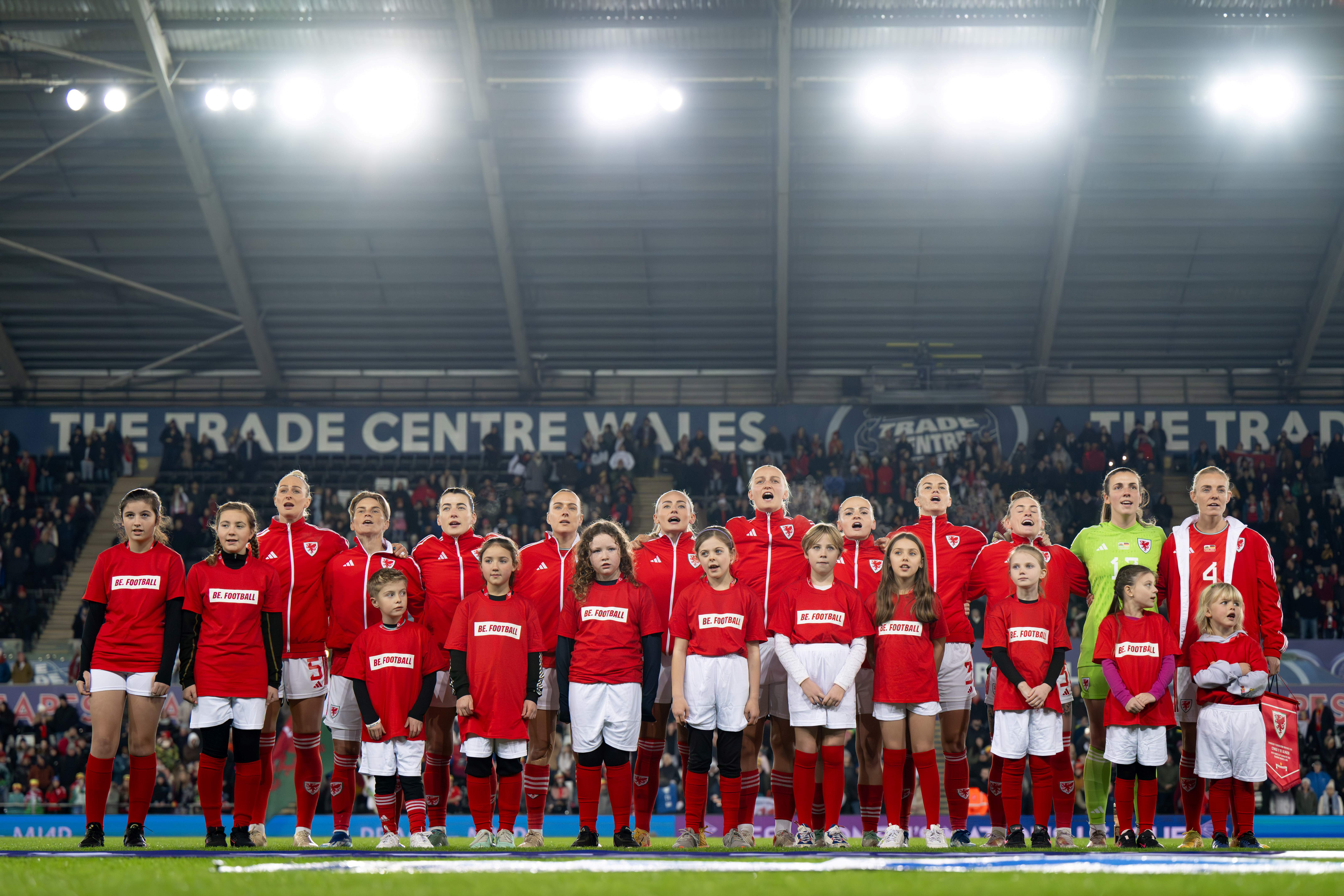 Wales sing the National Anthem