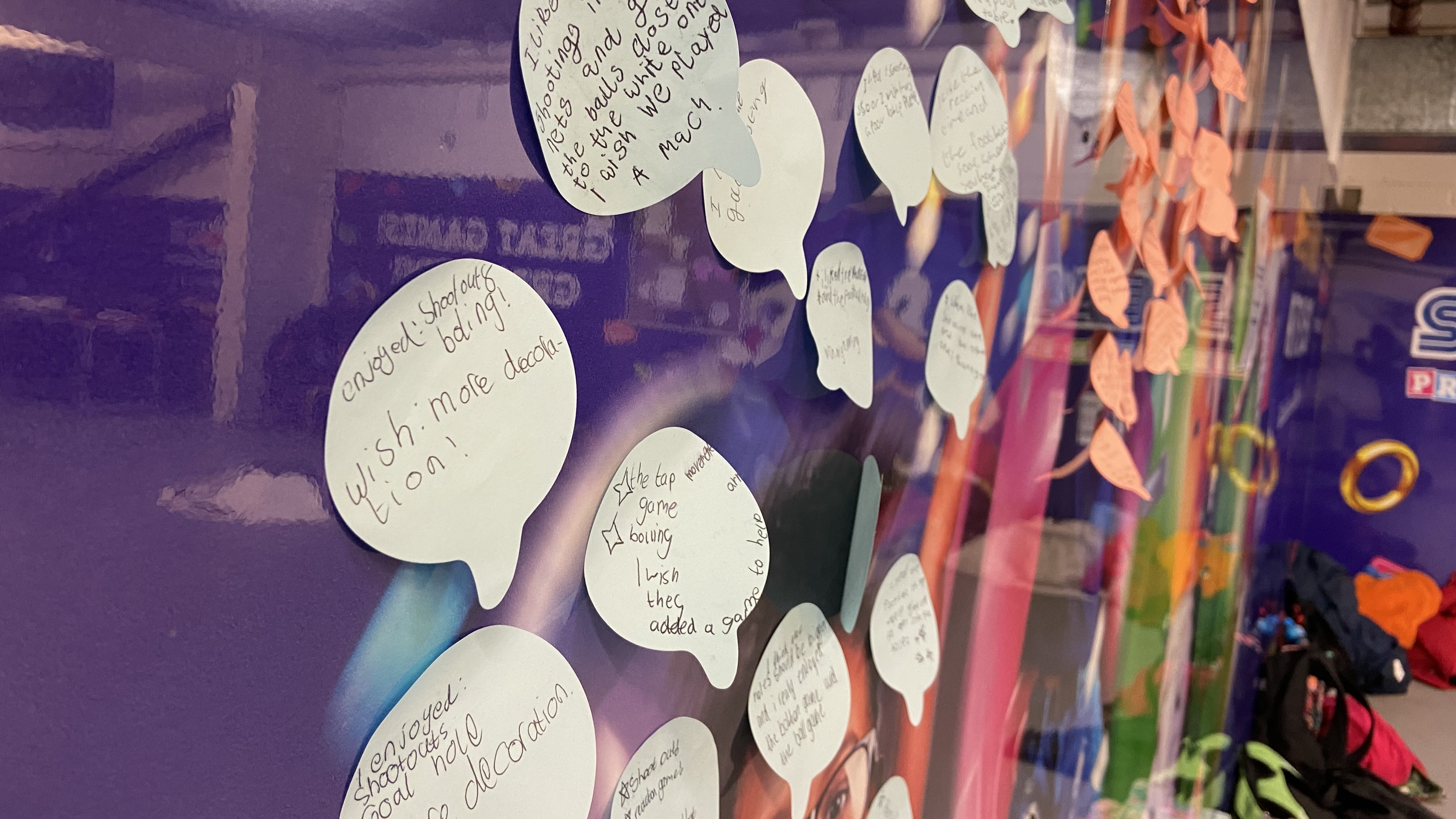 Pupils' voice and fan feedback close up