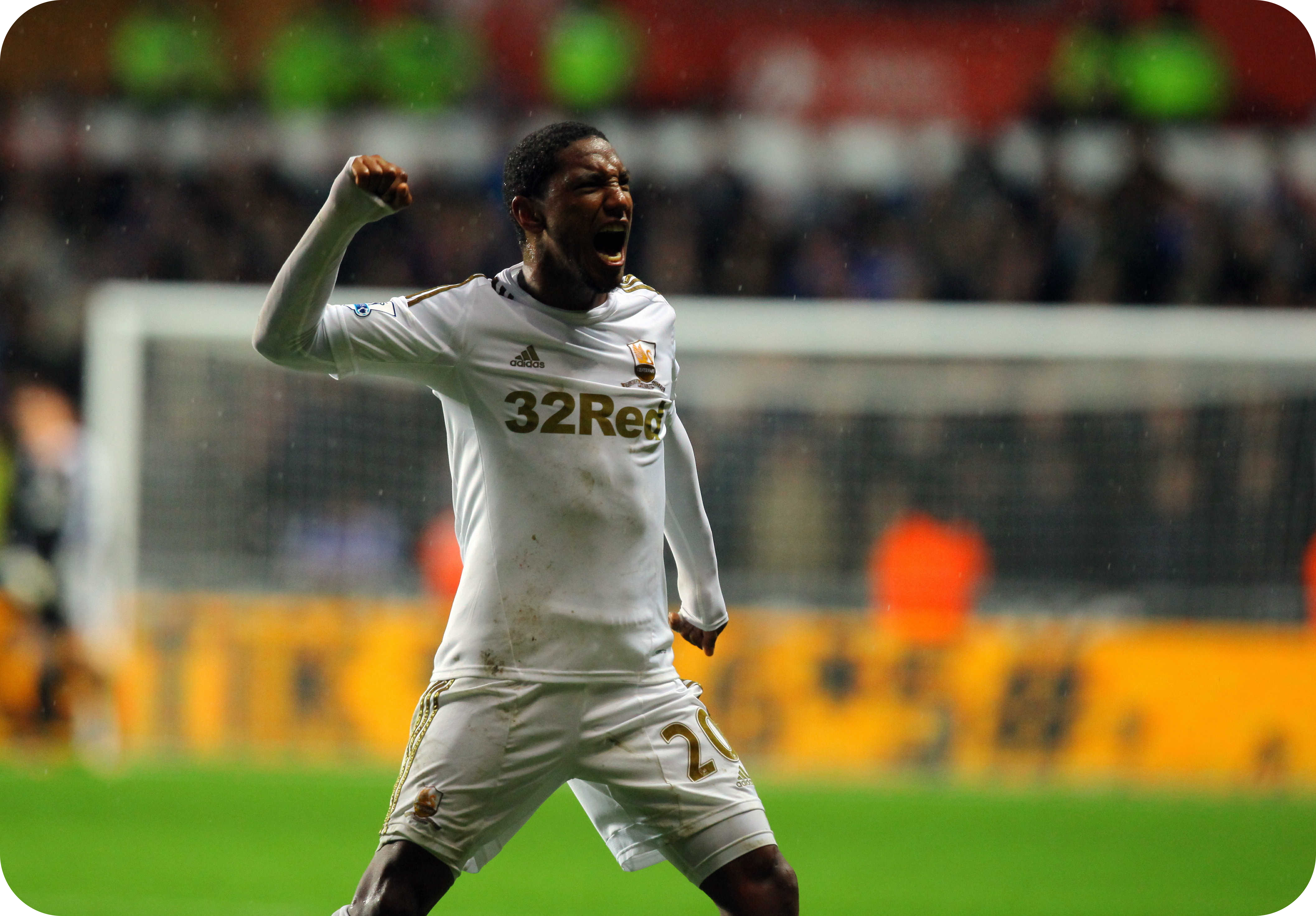 Jonathan de Guzman, celebrating Pablo Hernandez's equaliser vs Chelsea, 20212