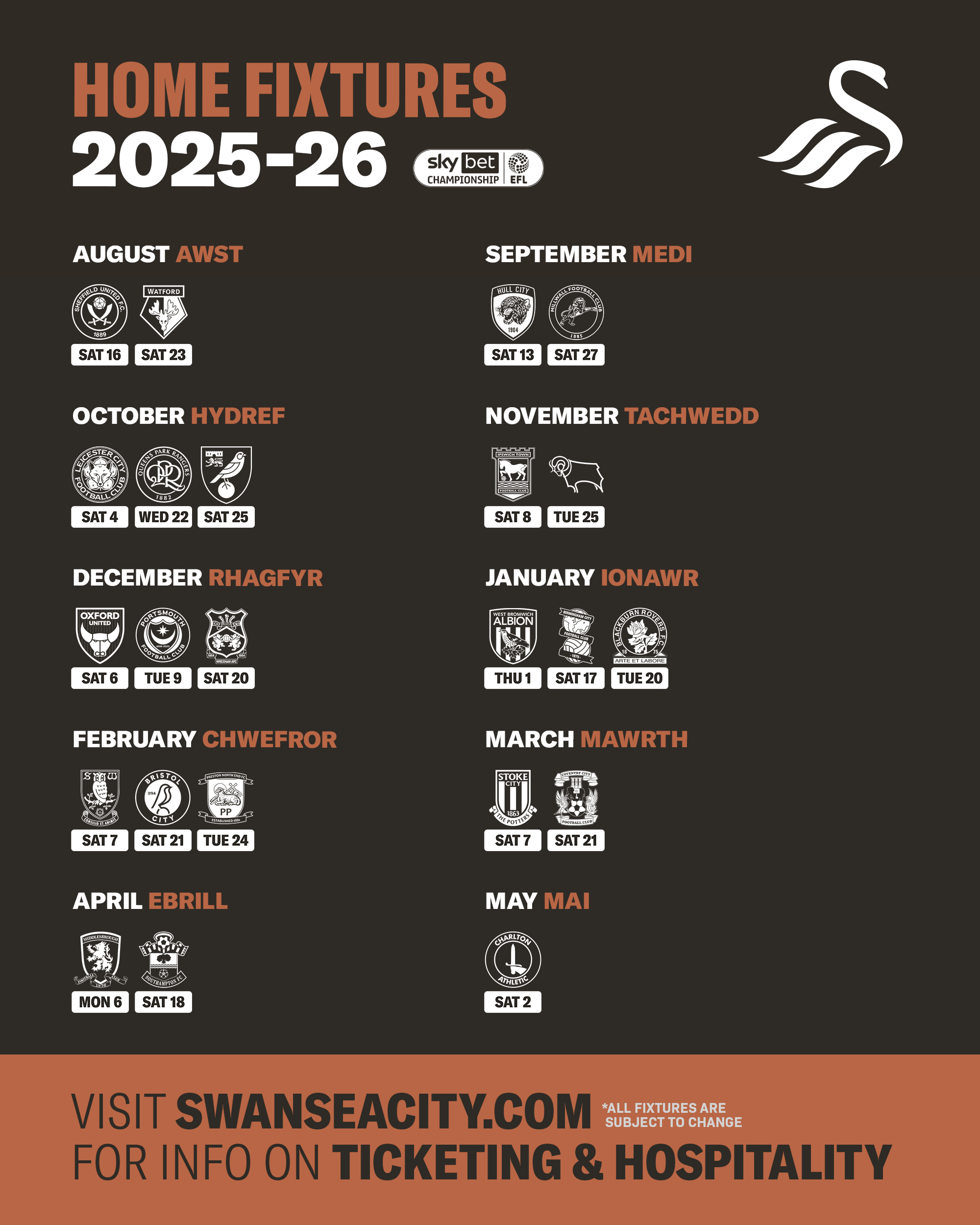 25-26 Home Fixtures