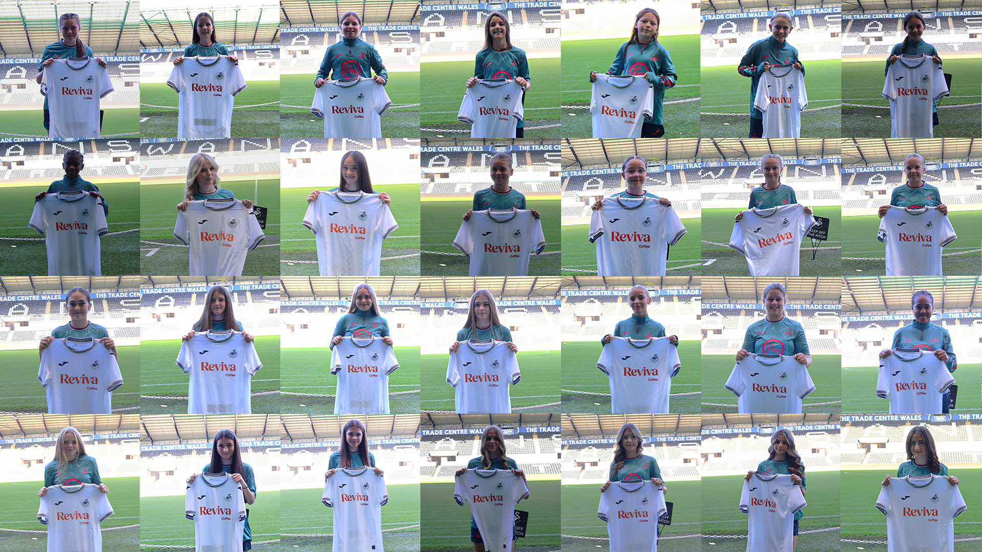 Girls' Under-13s and Under-15s signing photos