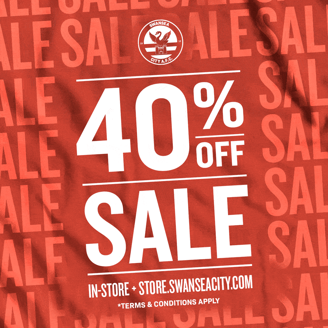 Swansea City 40% off retail sale, available in-store and online