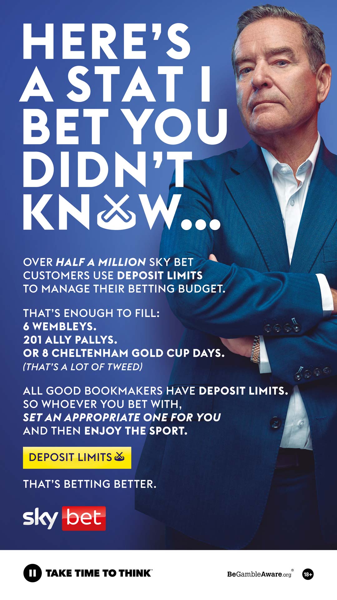 Sky Bet Responsible Gambling. Over half a million Sky Bet Customers use deposit limits to manage their betting budget.