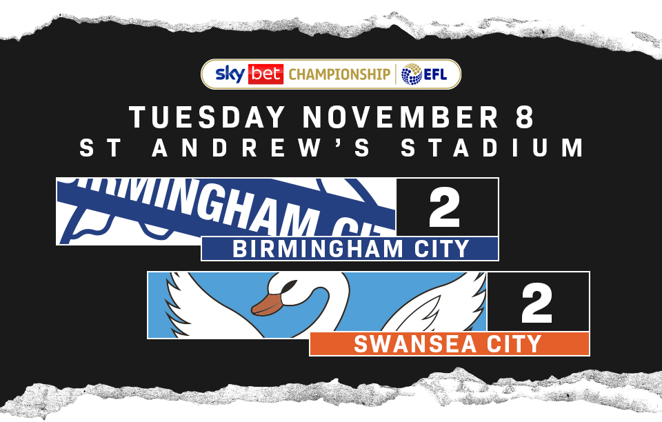 Match Report. Birmingham 2 - Swansea 2.