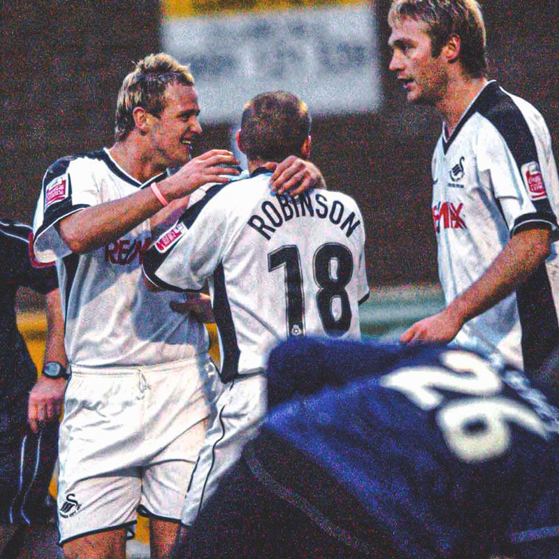 Photograph of Andy Robinson and Lee Trundle celebrating