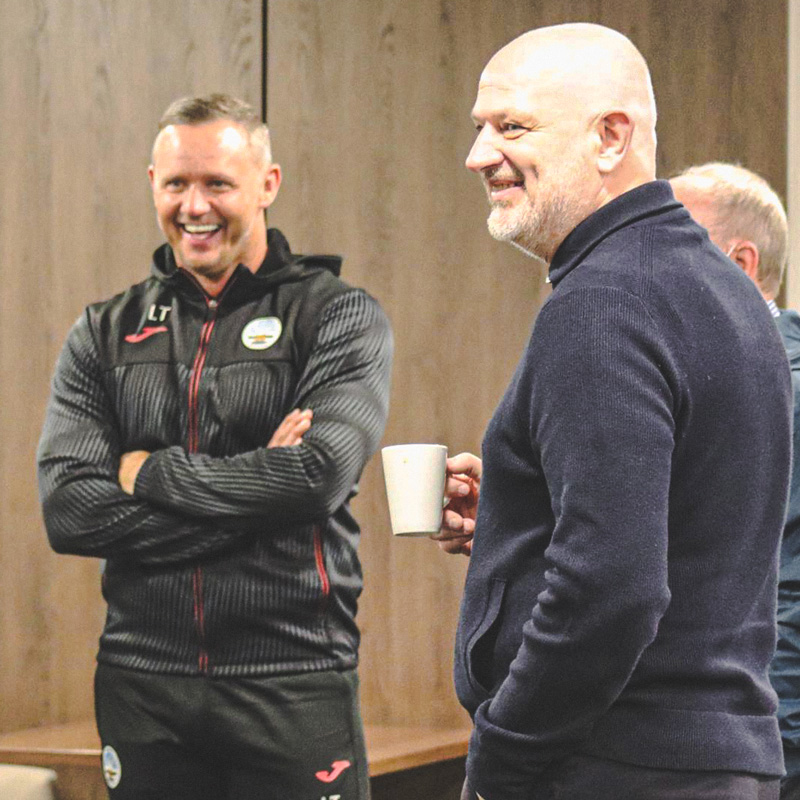 Photograph of COO Julian Winters and Club Ambassador Lee Trundle at a previous FPA event