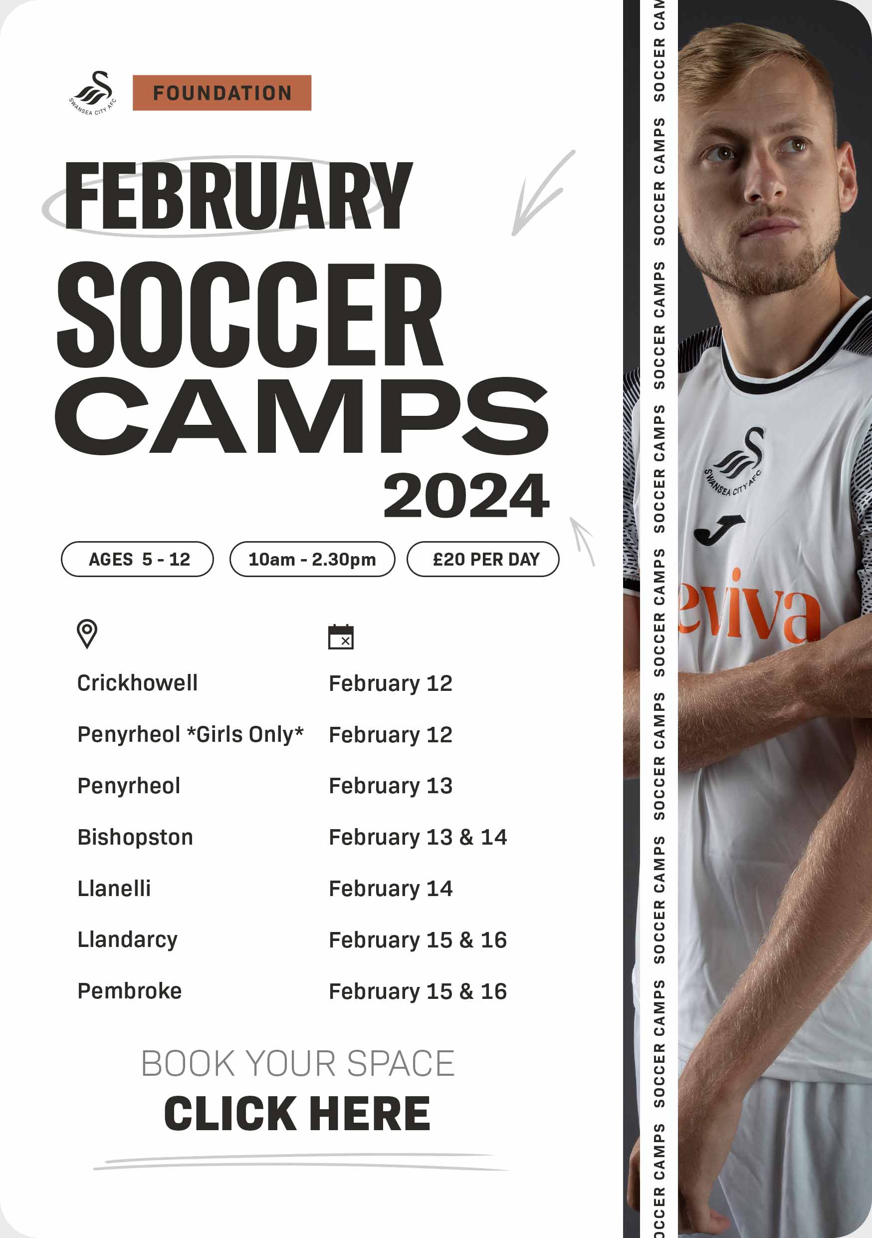 Swansea City Foundation February Soccer Camps Advert