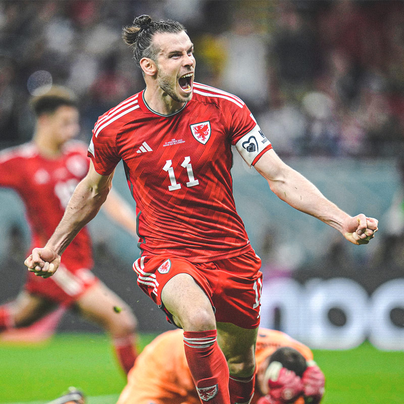 Photograph of Gareth Bale during the Qatar World Cup