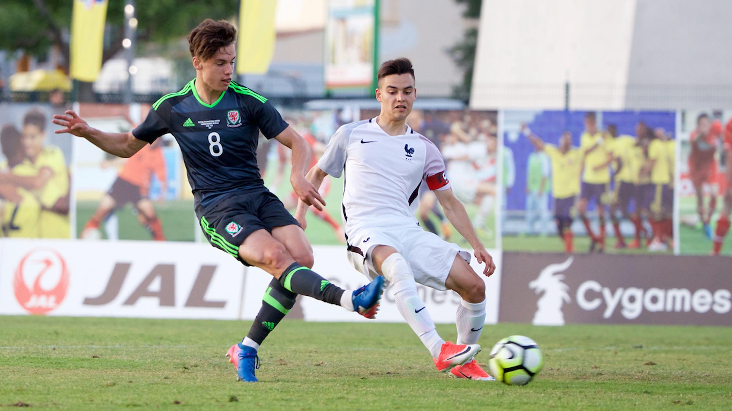 Jack Evans on Wales Under-21s duty.