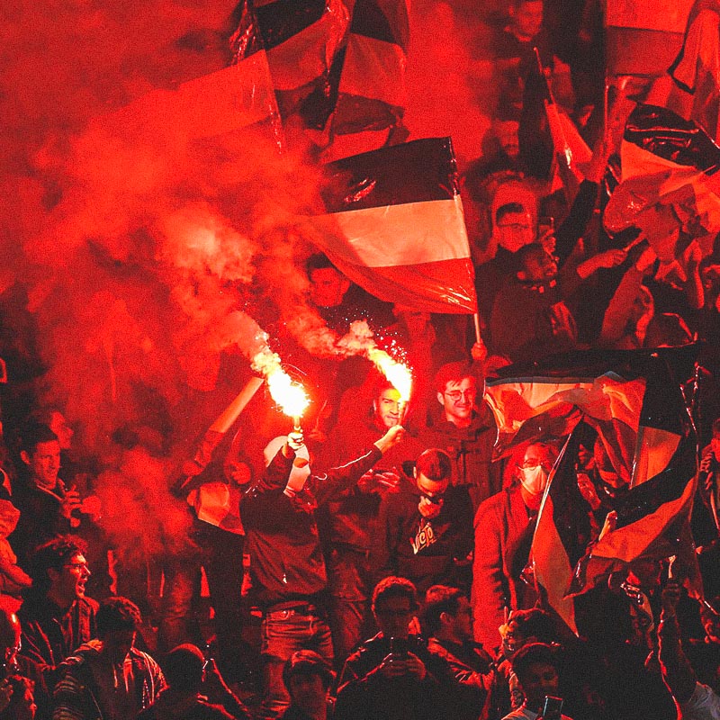 Photo of Pyrotechnics used by Fans at a Ligue 1 Match