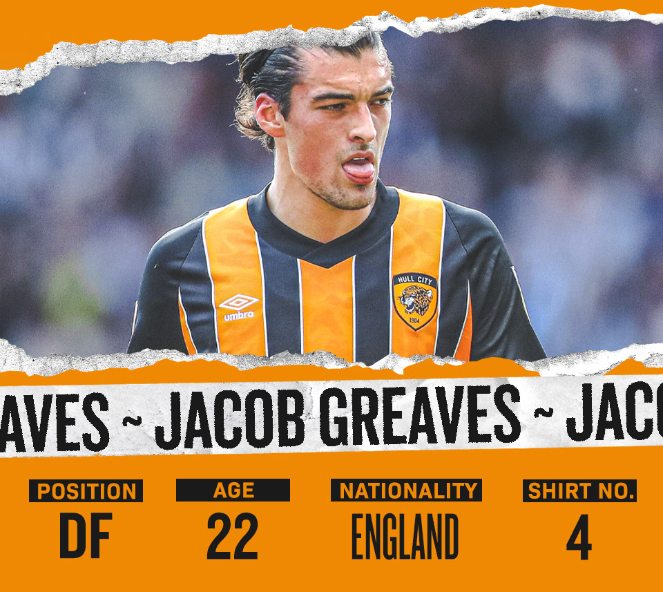 Jacob Greaves. Position Midfield, Age 22, Nationality England, Shirt Number 4.
