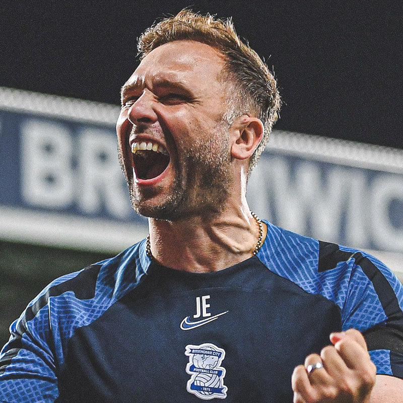 Photograph of the Birmingham City Head Coach John Eustace