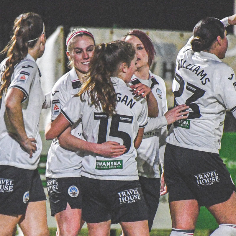 Photograph of Ladies celebrating scoring